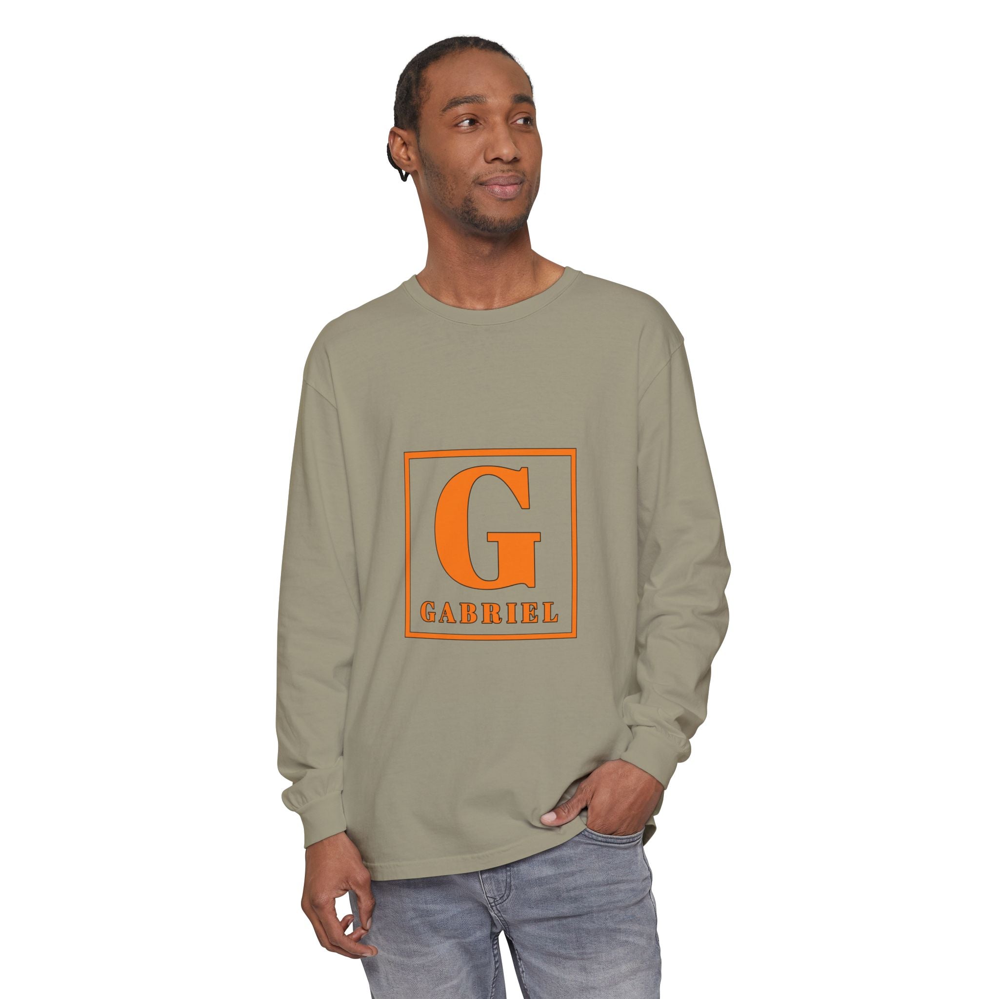 Personalized Initial Long Sleeve Tee — "G Gabriel" Monogram Shirt
