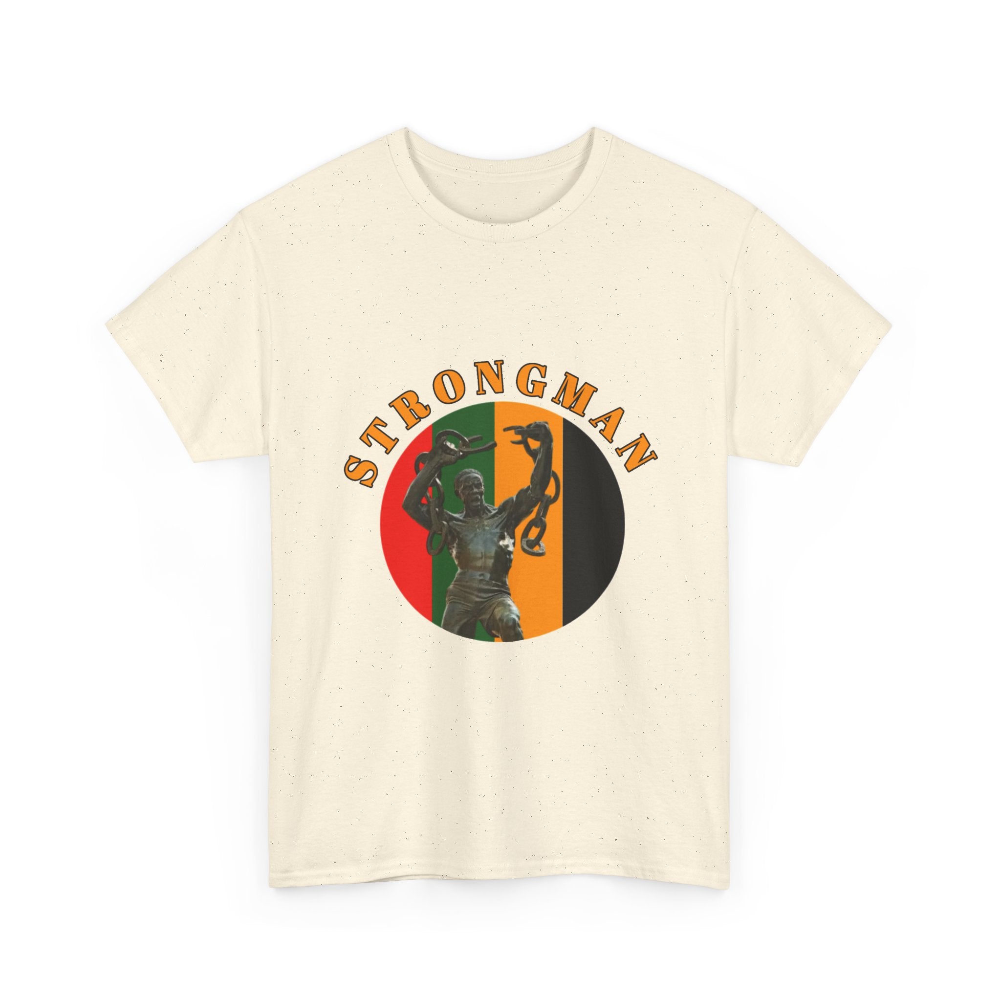 Strongman Vintage Statue Tee — Retro Weightlifting Graphic T-Shirt