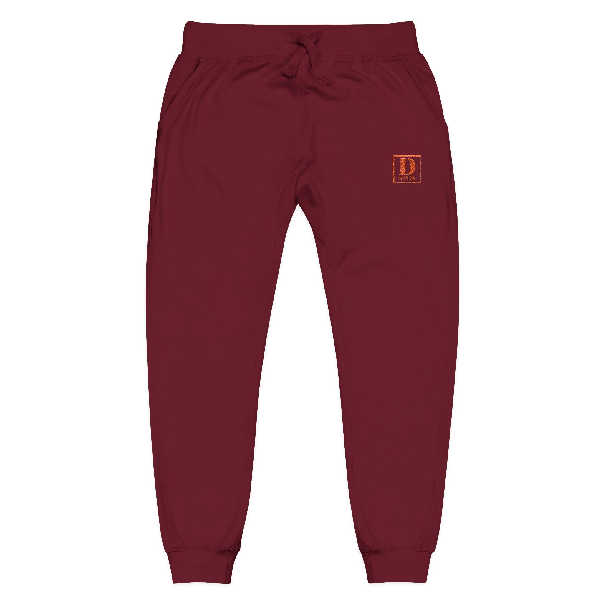 Embroidered Minimal Logo Fleece Sweatpants — Cozy Casual Lounge Joggers