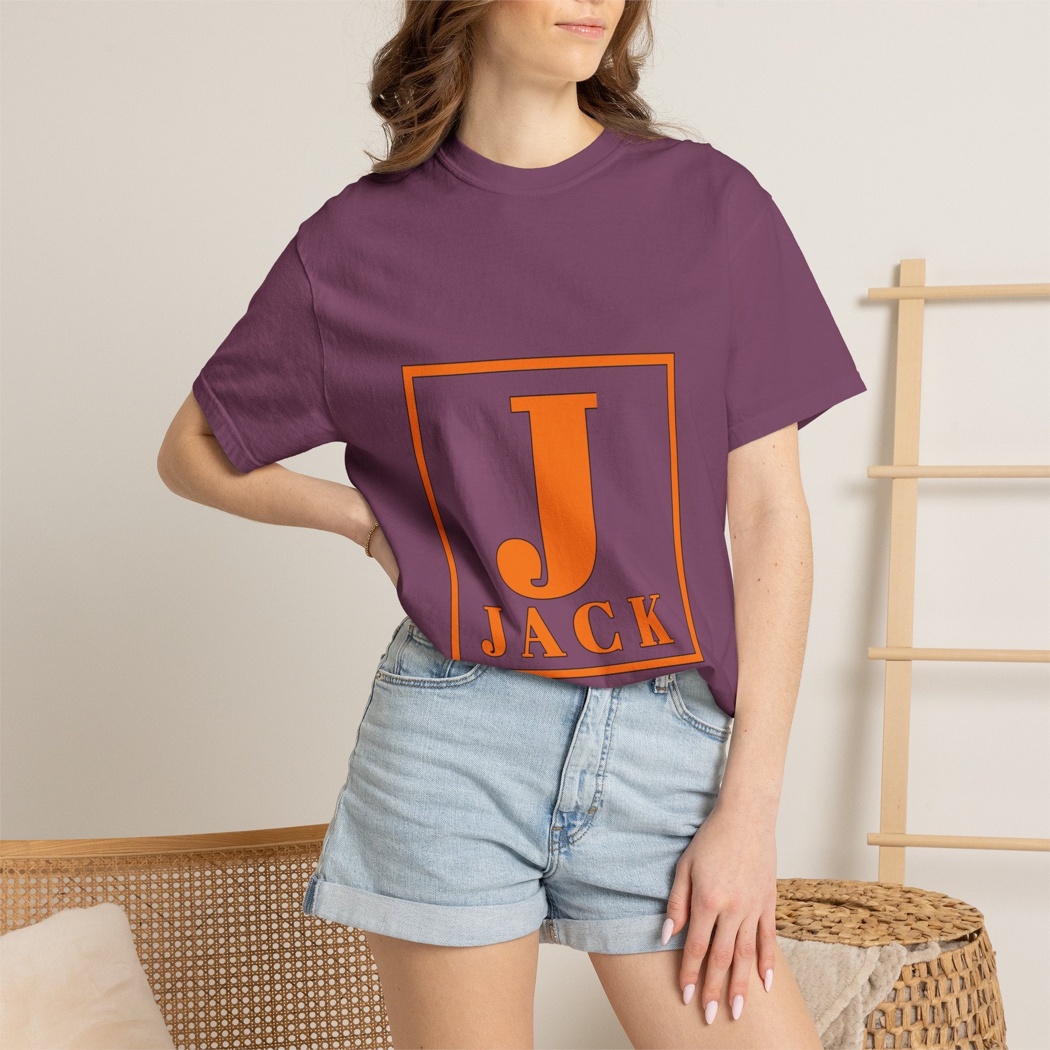 Jack Monogram T‑Shirt — Orange Initial Block Tee
