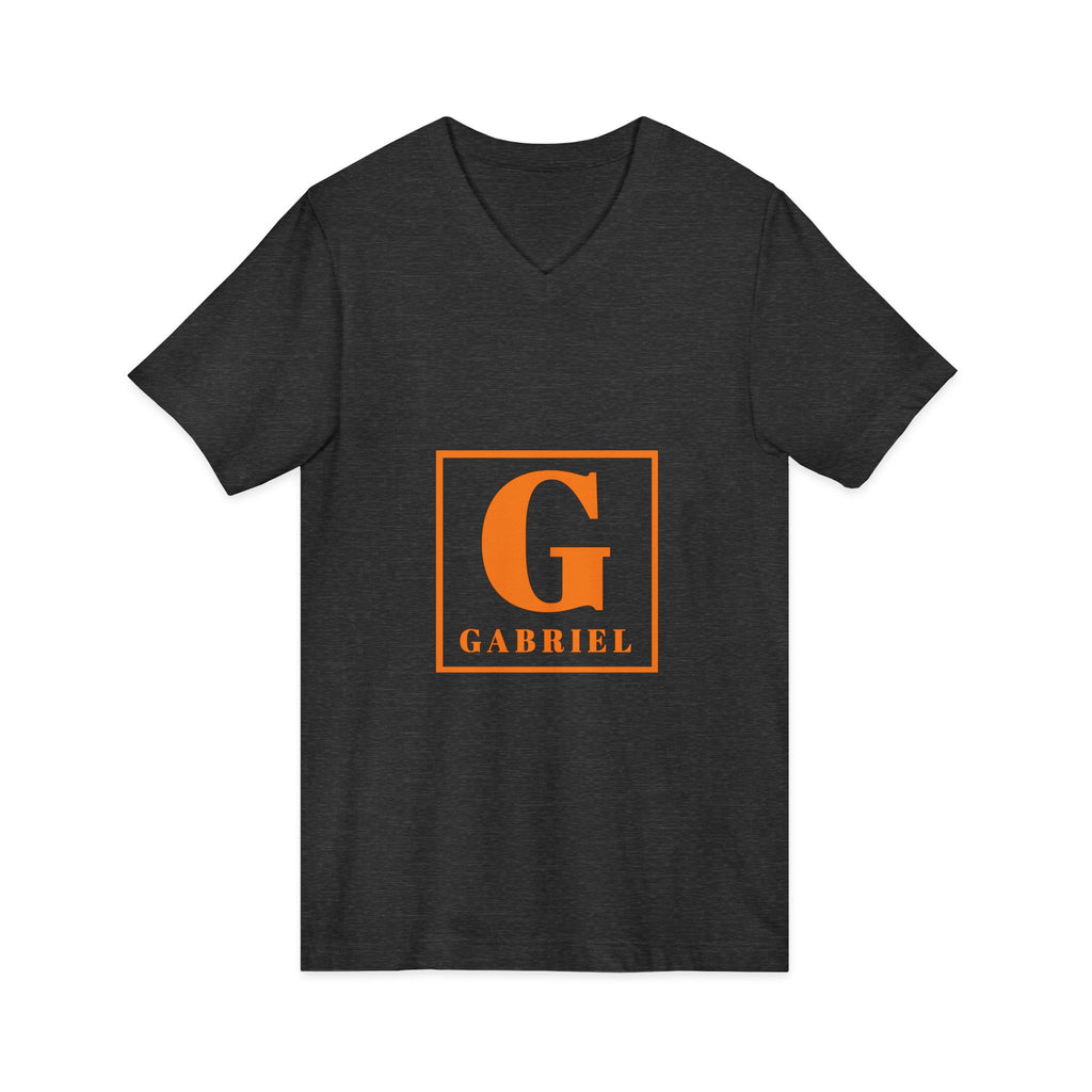 Gabriel Monogram V-Neck Tee — Personalized Initial 'G' Chest Print