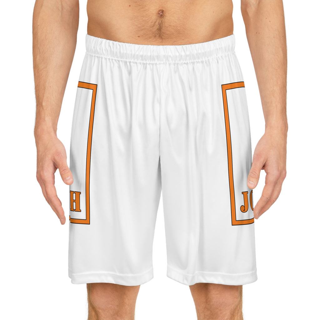 Custom 'Joseph' White Basketball Shorts — Personalized AOP Sportswear