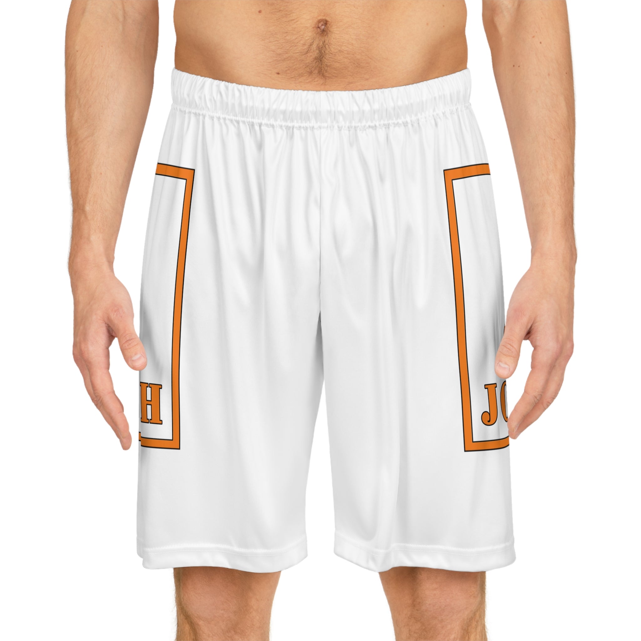 Custom 'Joseph' White Basketball Shorts — Personalized AOP Sportswear