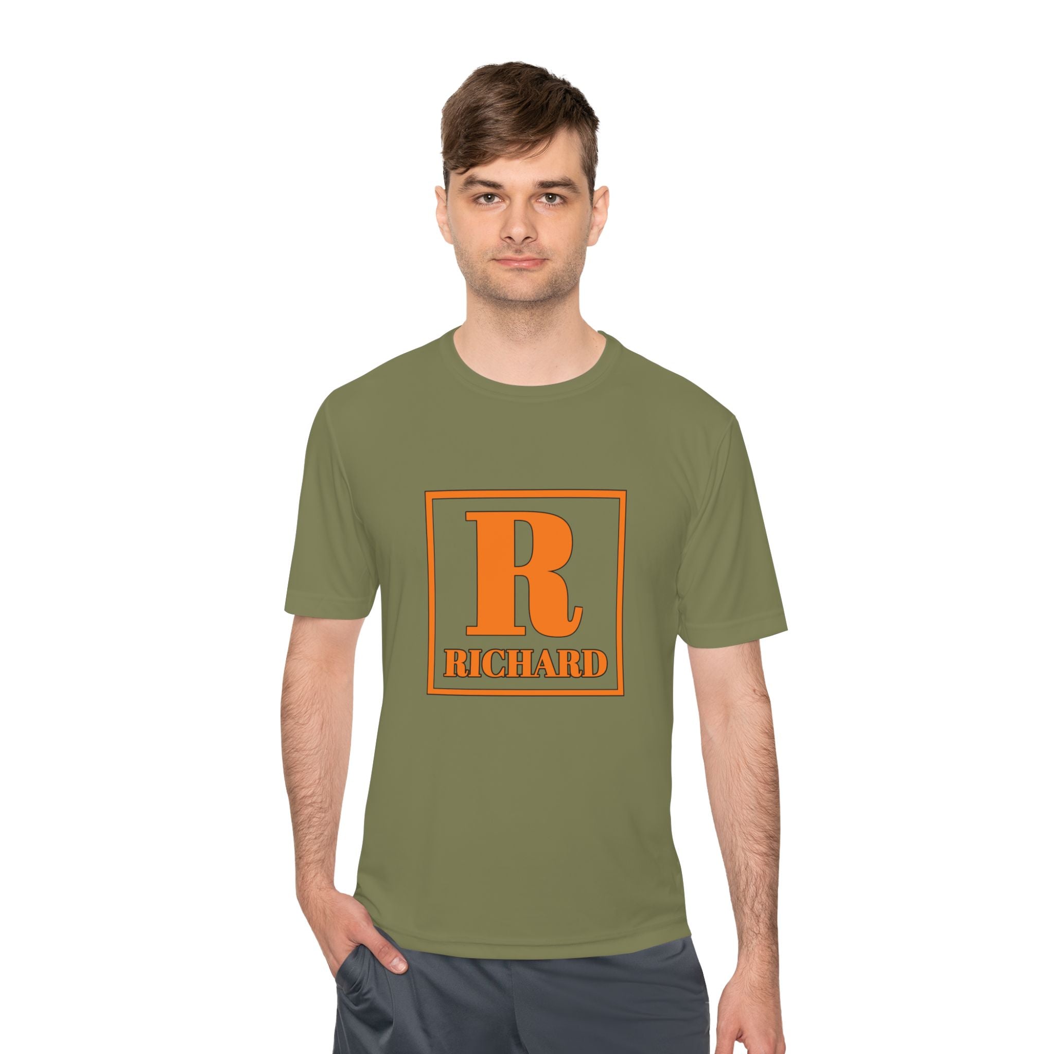 Personalized 'R Richard' Initial Tee — Retro Monogram Moisture-Wicking Shirt