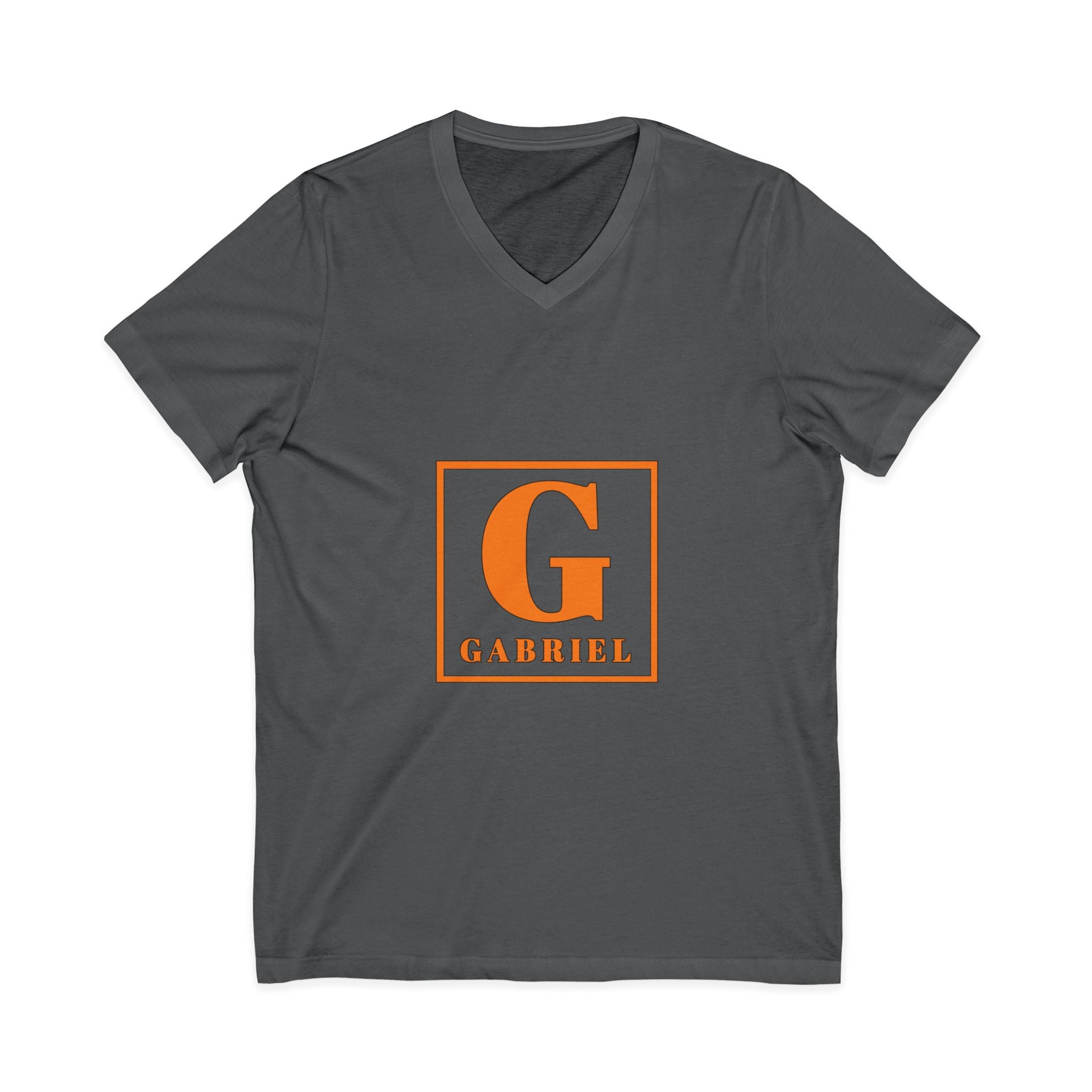 Gabriel Monogram V-Neck Tee — Personalized Initial 'G' Chest Print