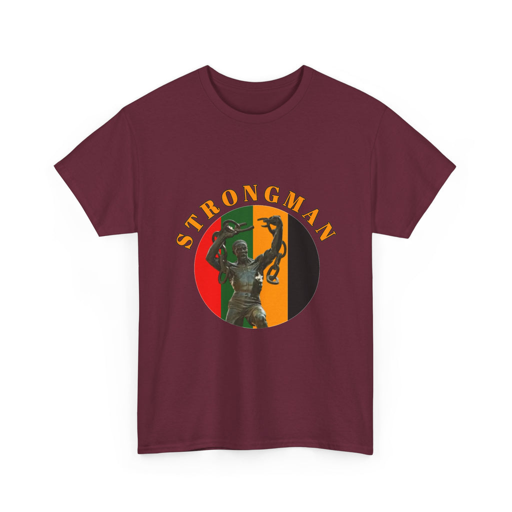 Strongman Vintage Statue Tee — Retro Weightlifting Graphic T-Shirt