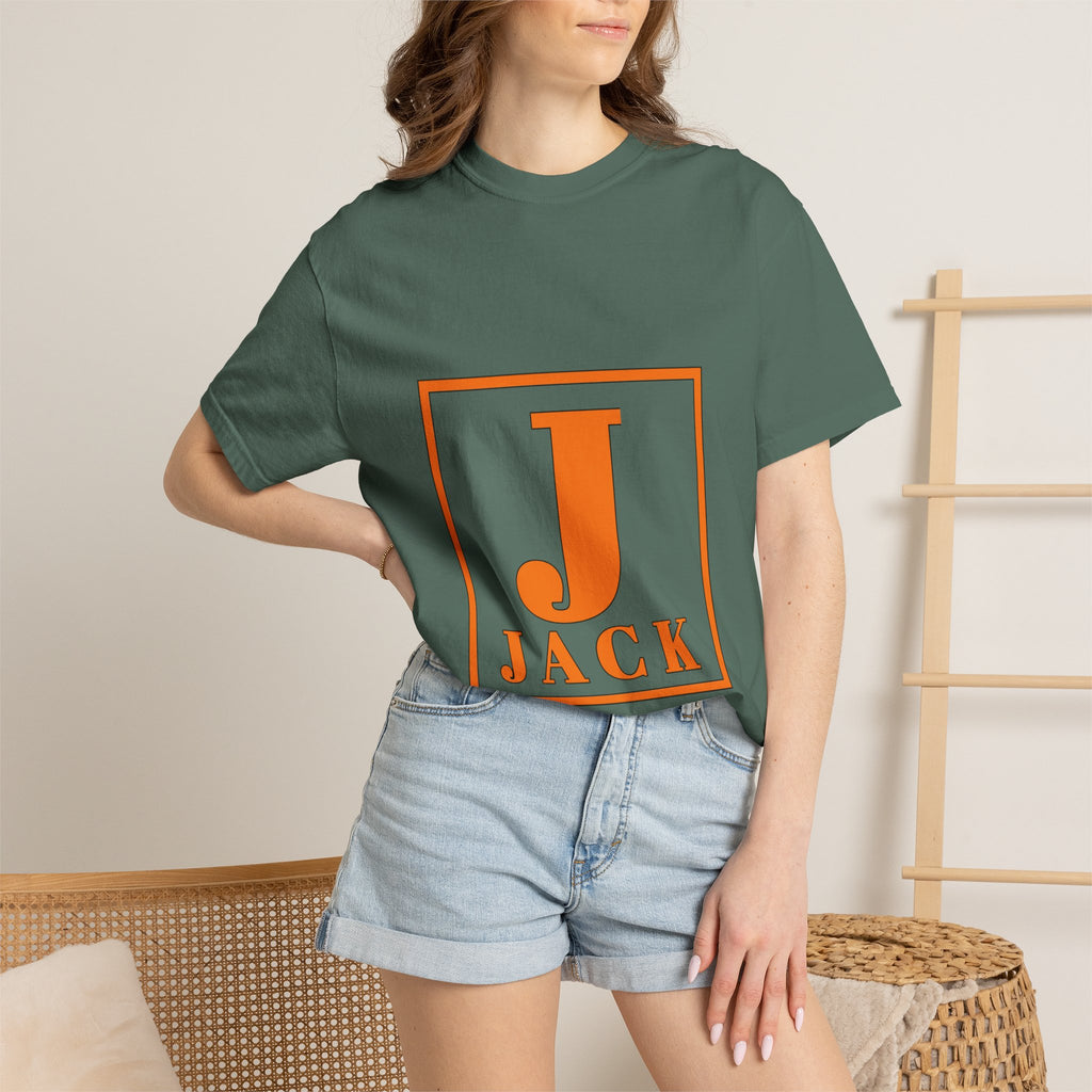 Jack Monogram T‑Shirt — Orange Initial Block Tee
