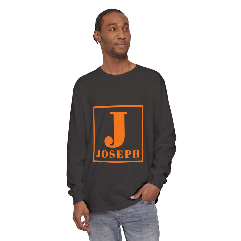 Personalized 'J' Name Long Sleeve Tee — Joseph Initial Graphic