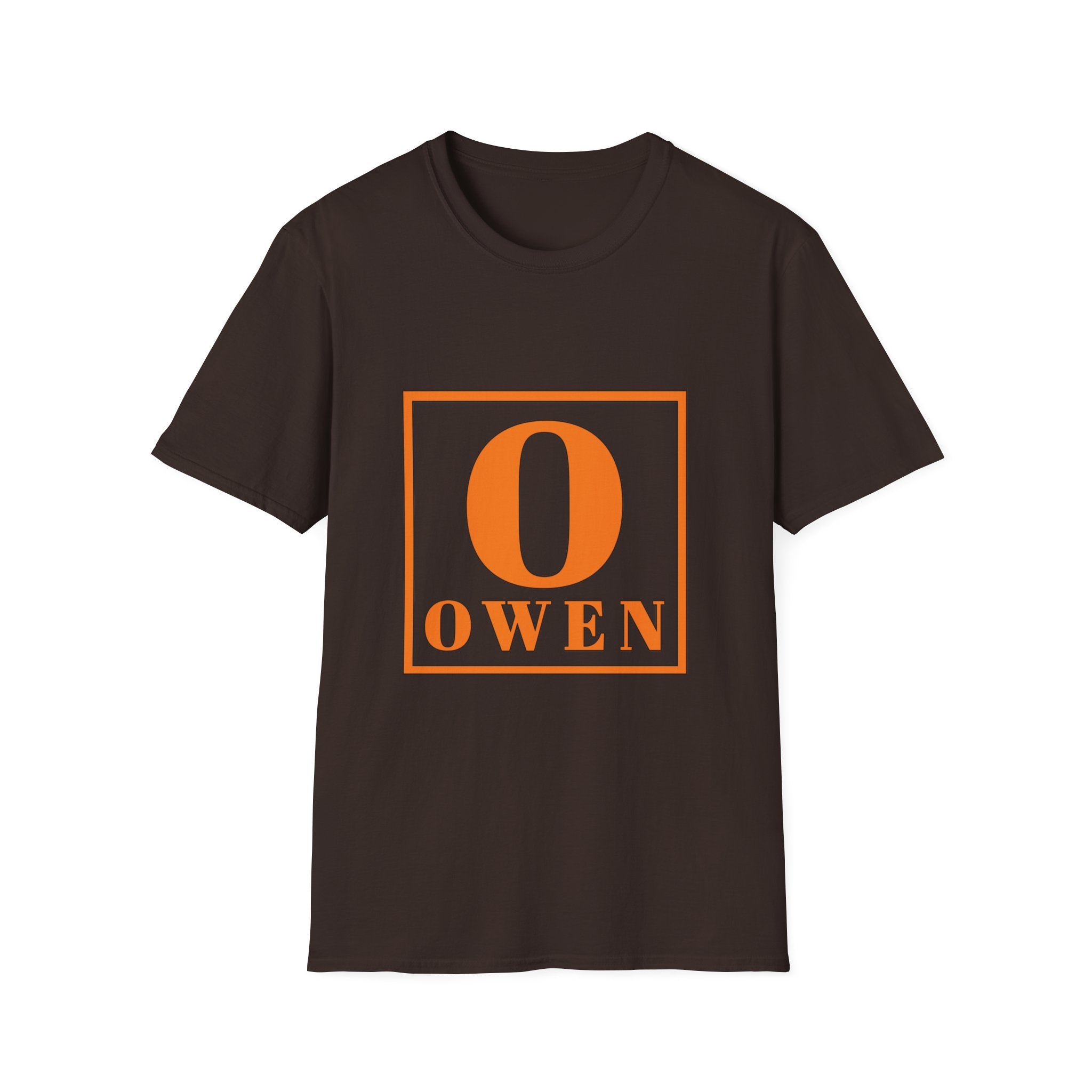 Personalized Name T‑Shirt — Orange Monogram 'O' Owen Tee