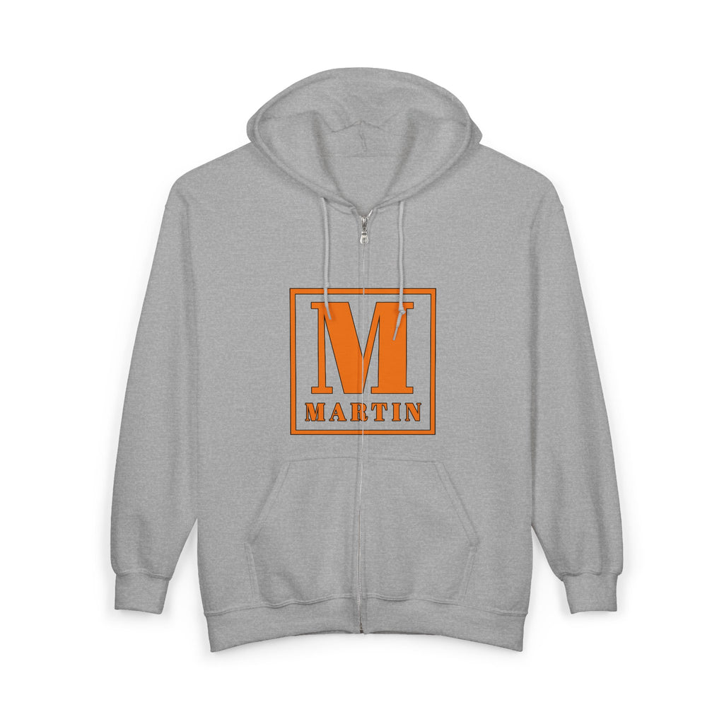 Martin Monogram Zip Hoodie — Personalized Initial M Full-Zip Sweatshirt