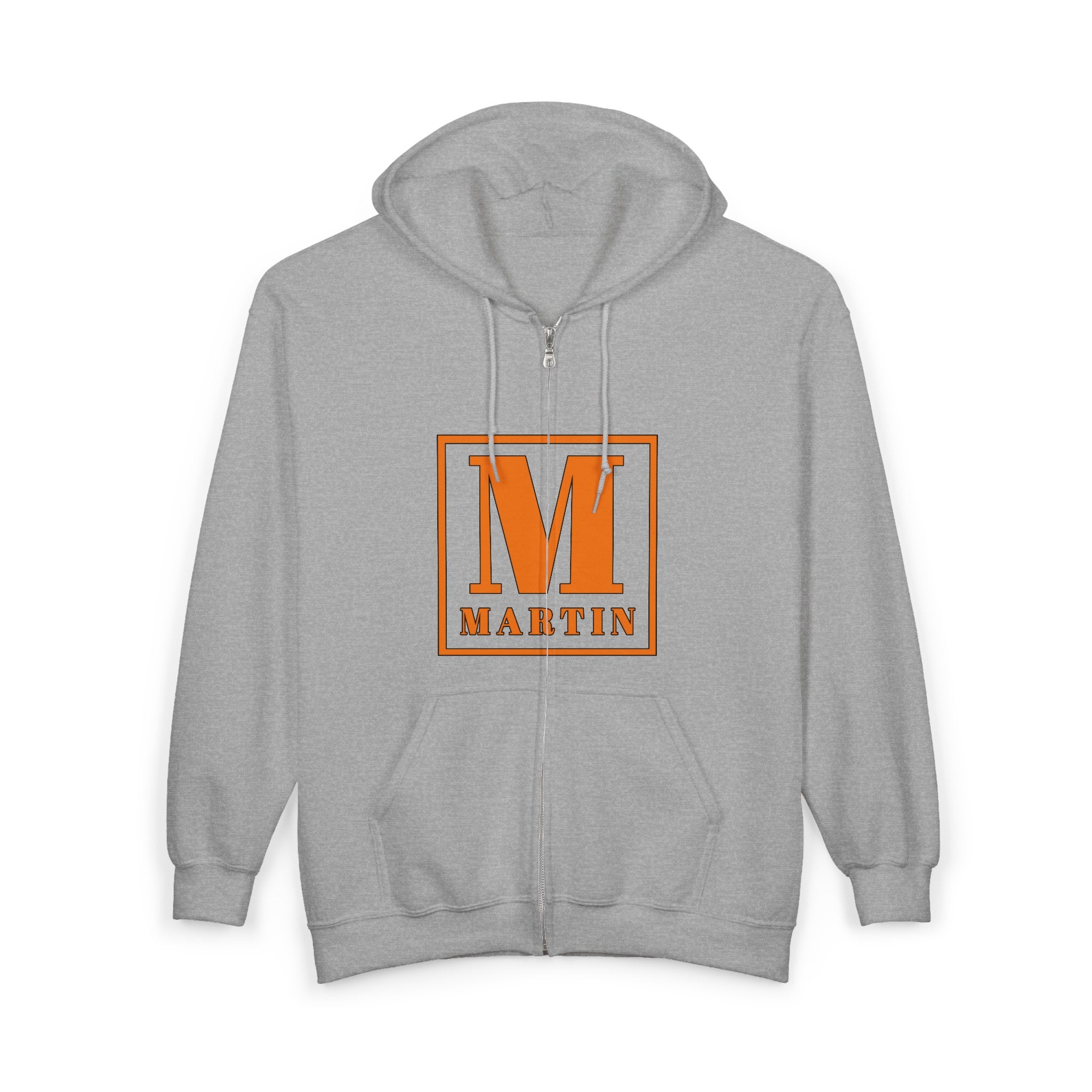 Martin Monogram Zip Hoodie — Personalized Initial M Full-Zip Sweatshirt