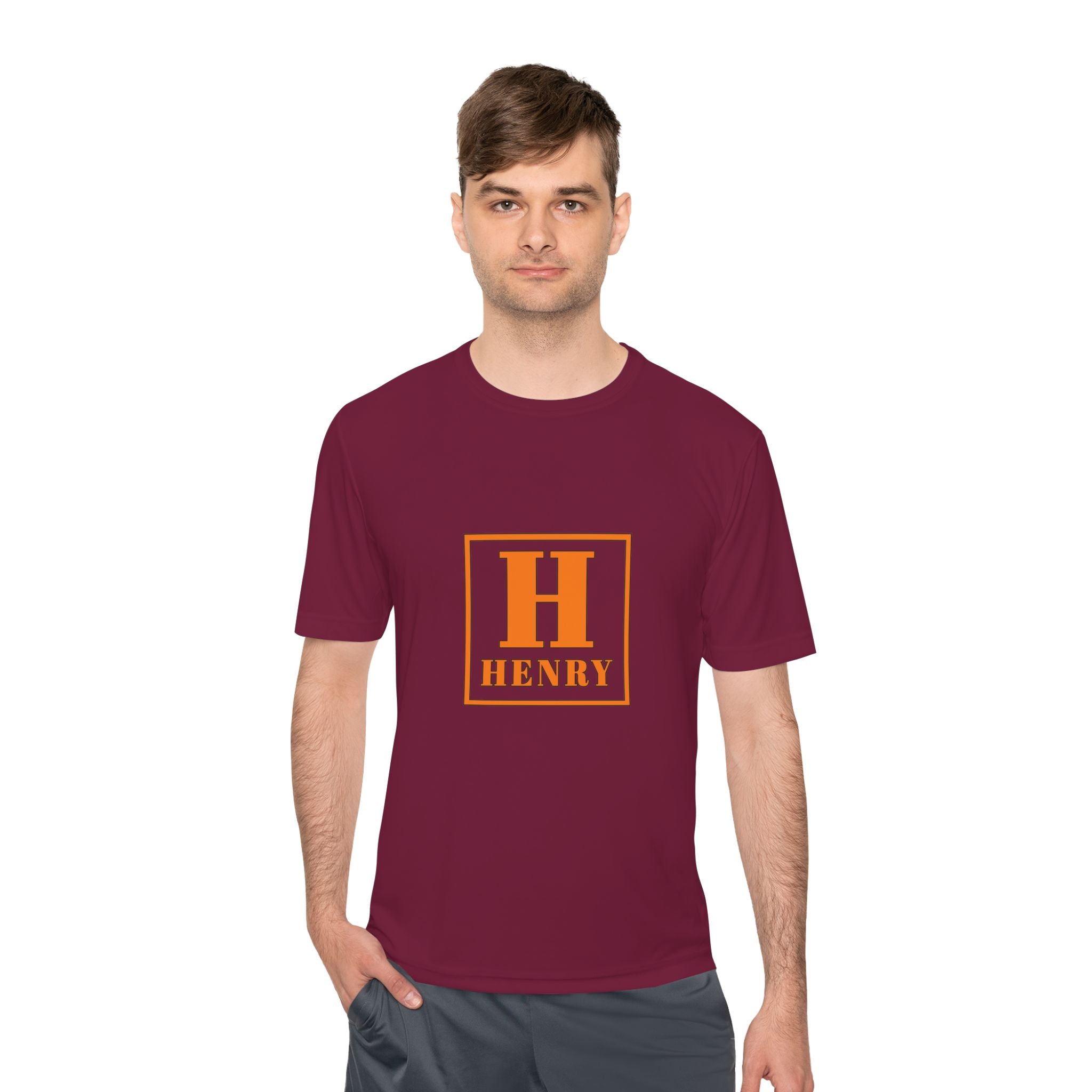 Henry Initial Monogram Tee — Orange Block Letter H