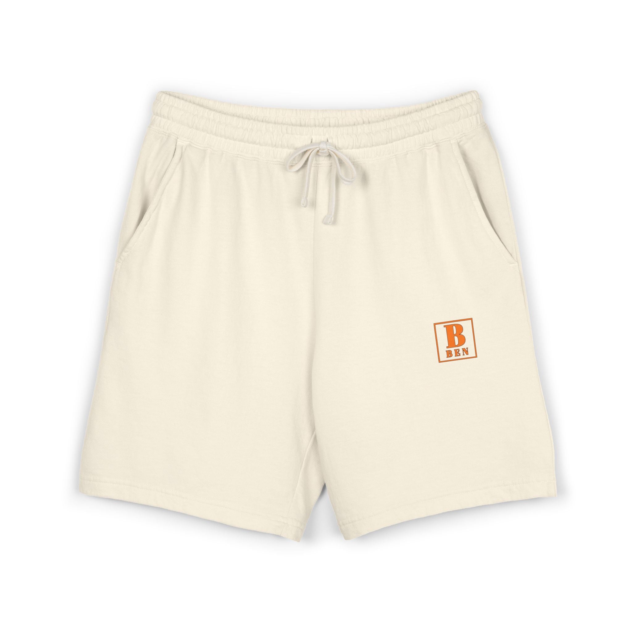 Lightweight Garment-Dyed Fleece Shorts — Minimal Block 'B' Logo