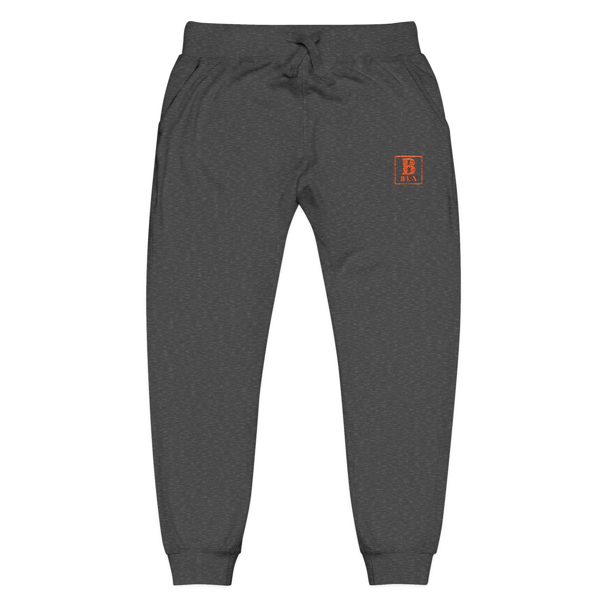 Embroidered Cozy Sweatpants — Minimal Red Crest Joggers