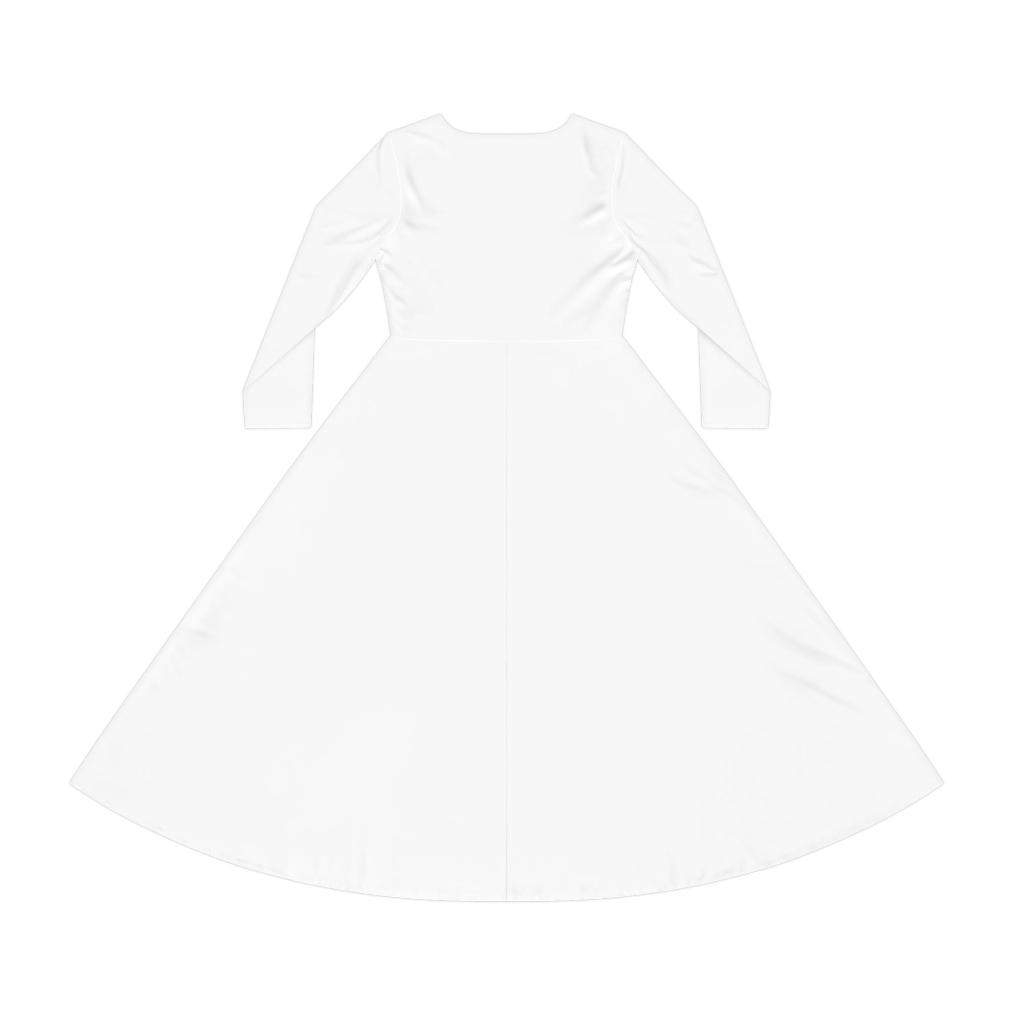 Women’s Long Sleeve Dance Dress — Pink Heart Pattern Bodice AOP
