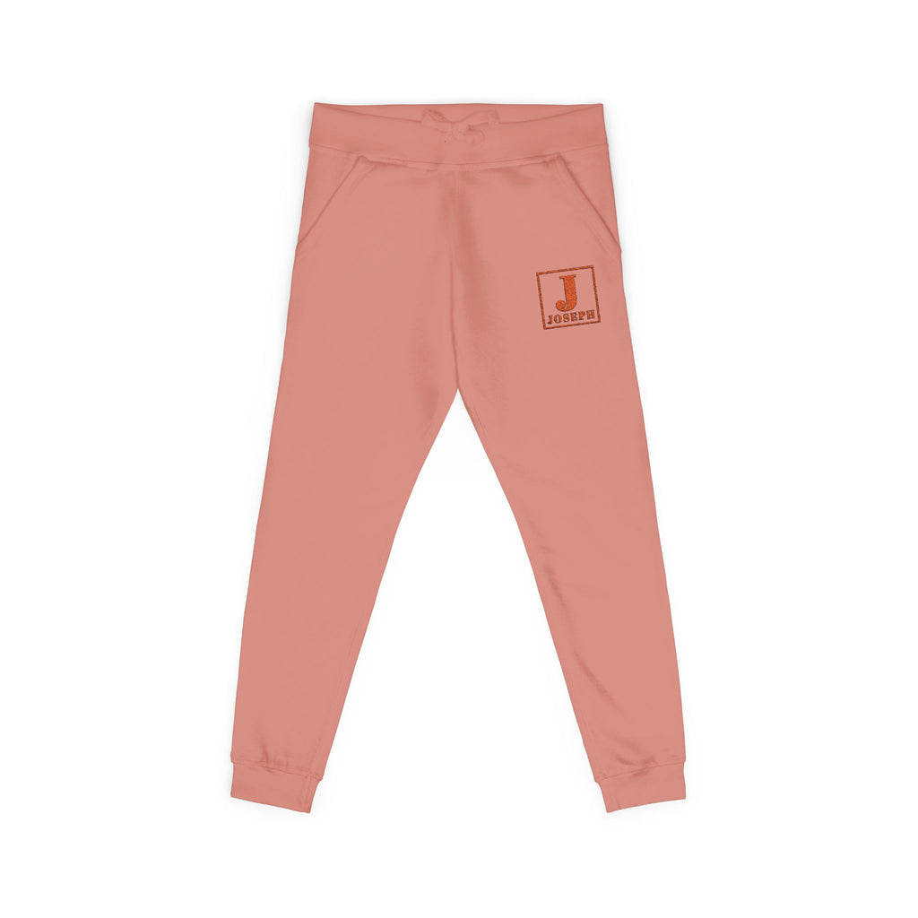 Embroidered Initial 'J' Fleece Sweatpants — Cozy White Joggers