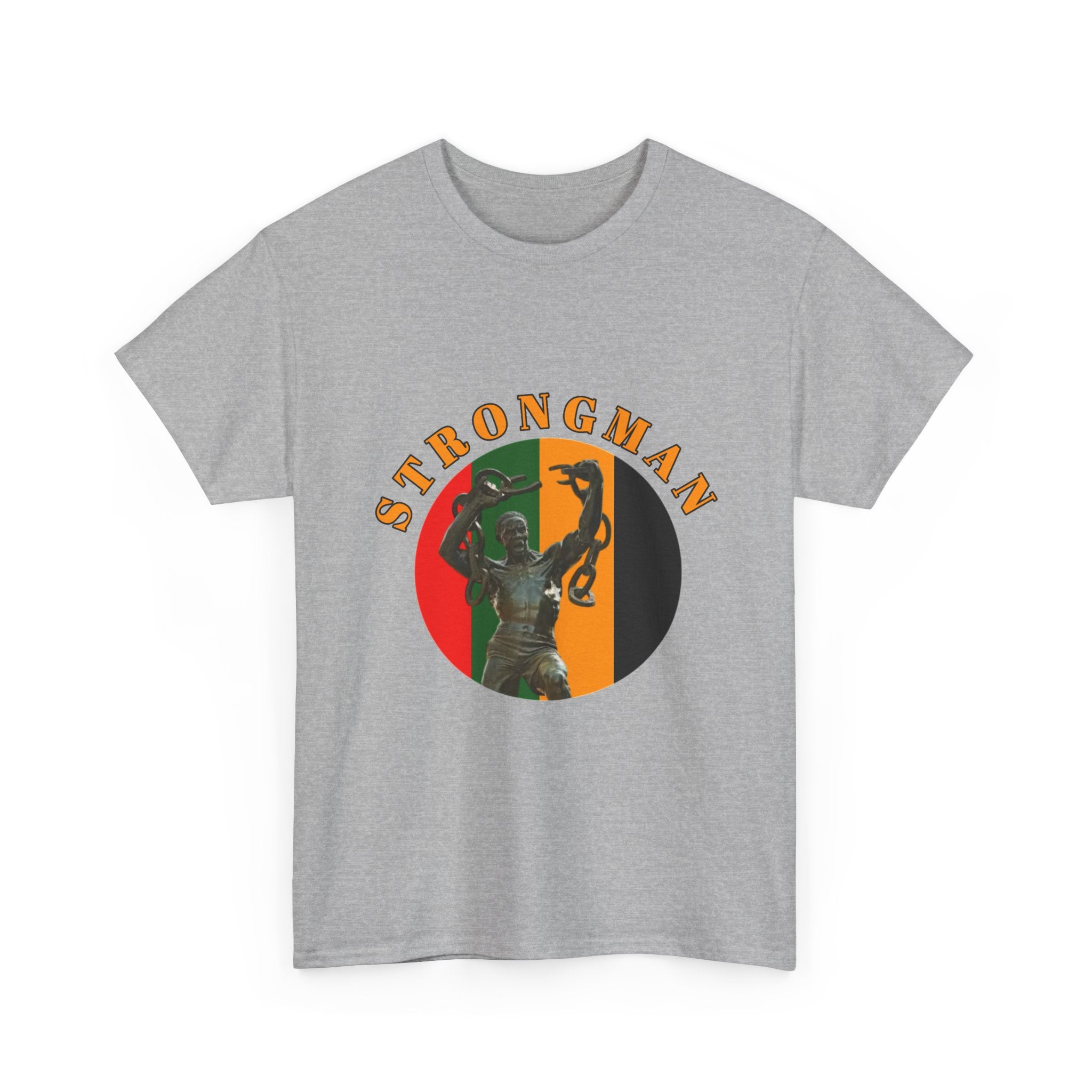 Strongman Vintage Statue Tee — Retro Weightlifting Graphic T-Shirt