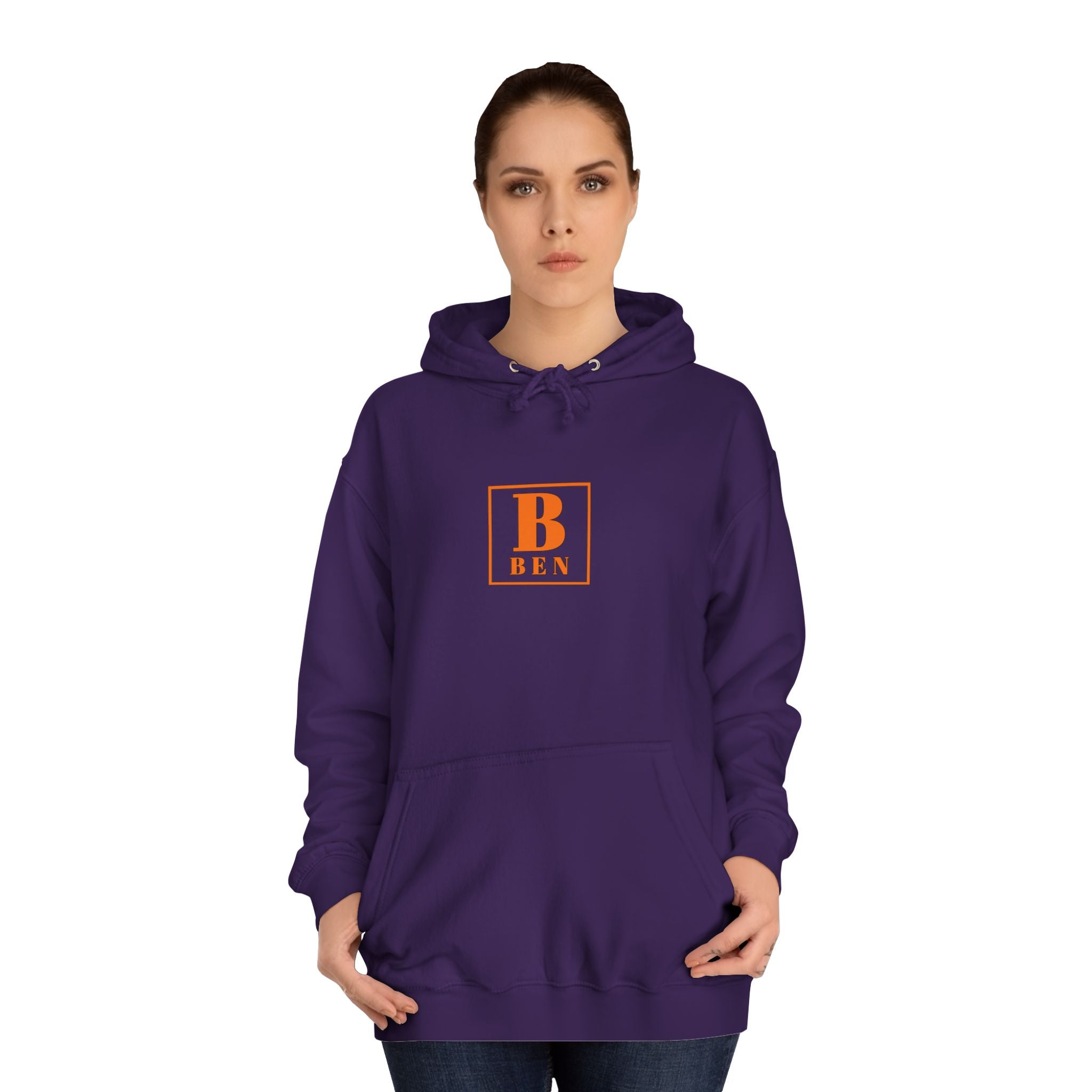 Initial Monogram Hoodie — Custom 'B BEN' College-Style Pullover