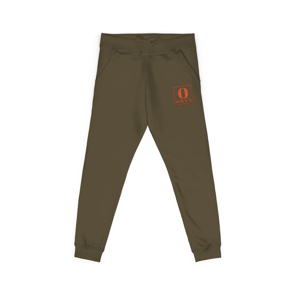Embroidered Cozy Sweatpants — Minimal Orange Patch "0" Design