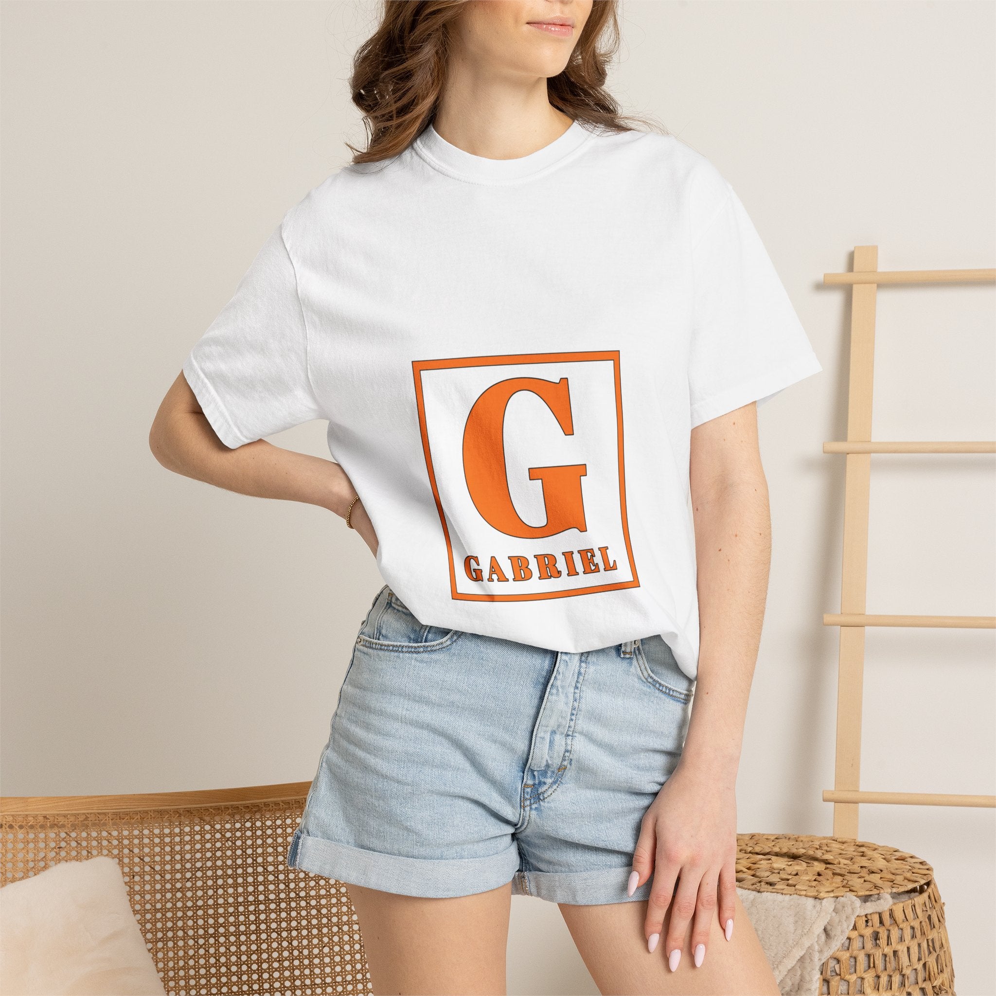 Personalized 'G' Name Monogram T-Shirt — Gabriel Initial Tee