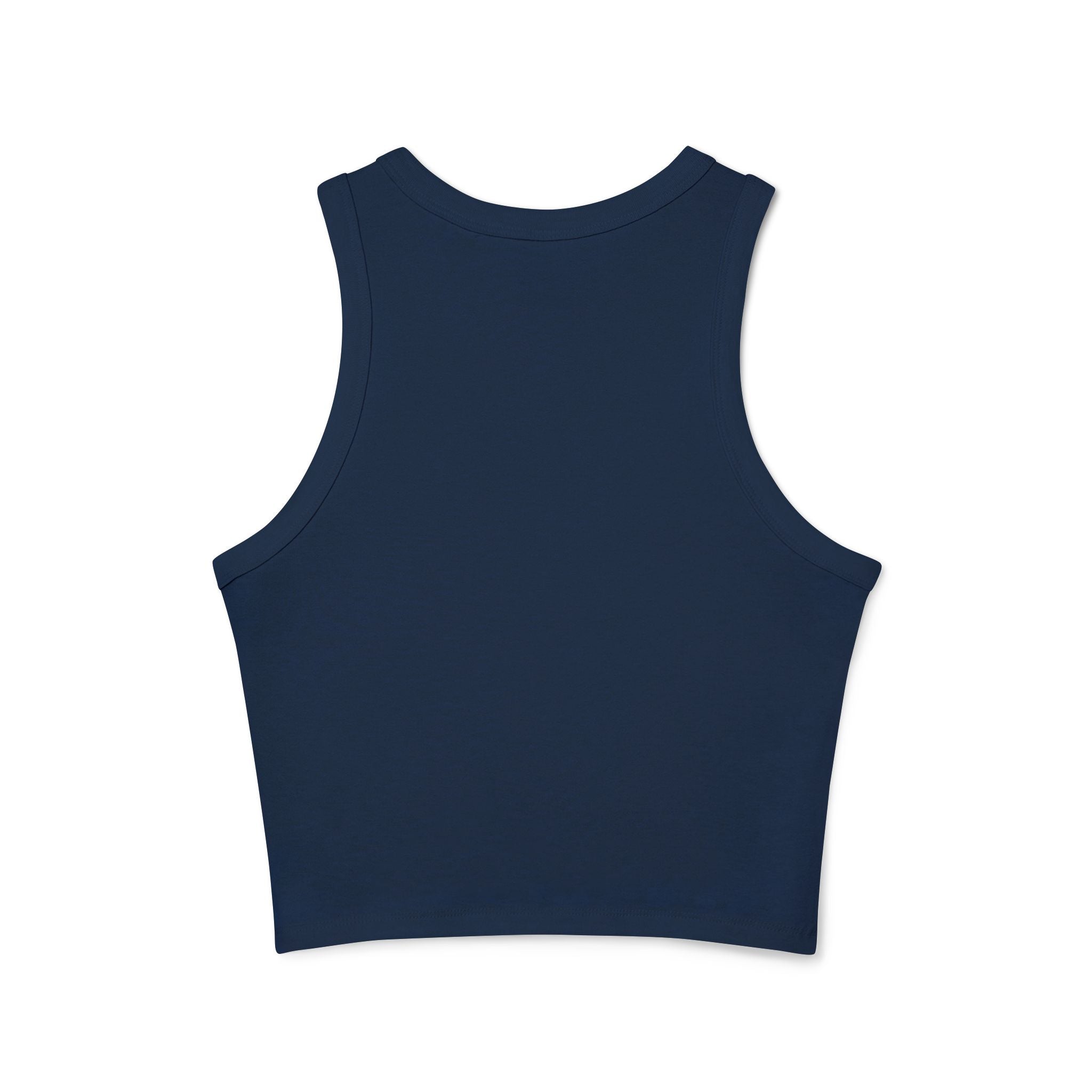 Stay Beautiful Floral Racer Tank Top — Women’s Cropped Micro Rib Tank