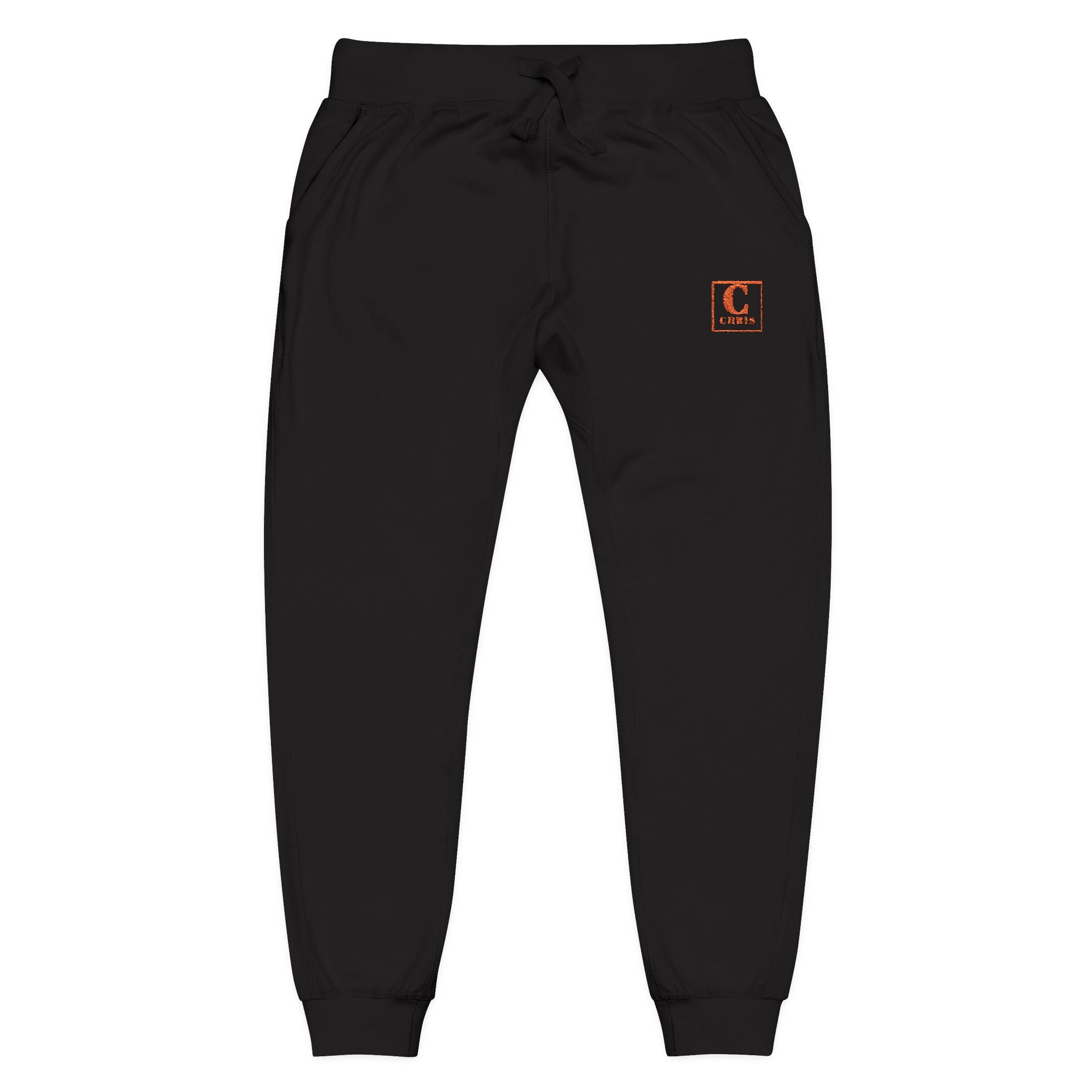 Embroidered Cozy Sweatpants — Minimal Red Crest Lounge Joggers