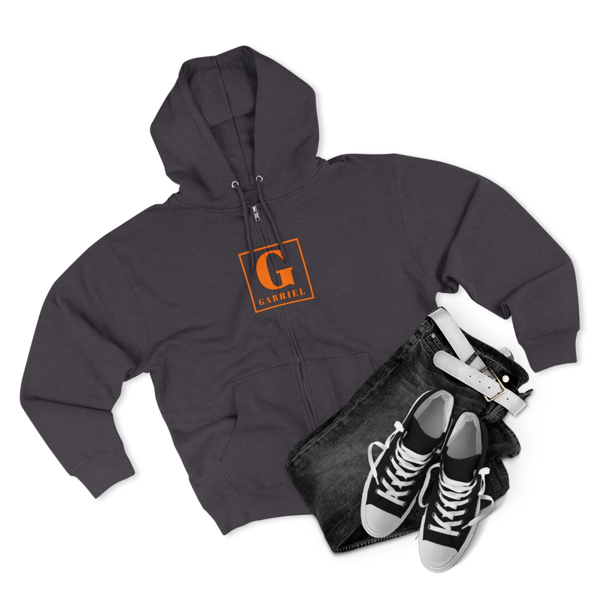 Gabriel Monogram Zip Hoodie — Personalized G Initial Sweatshirt