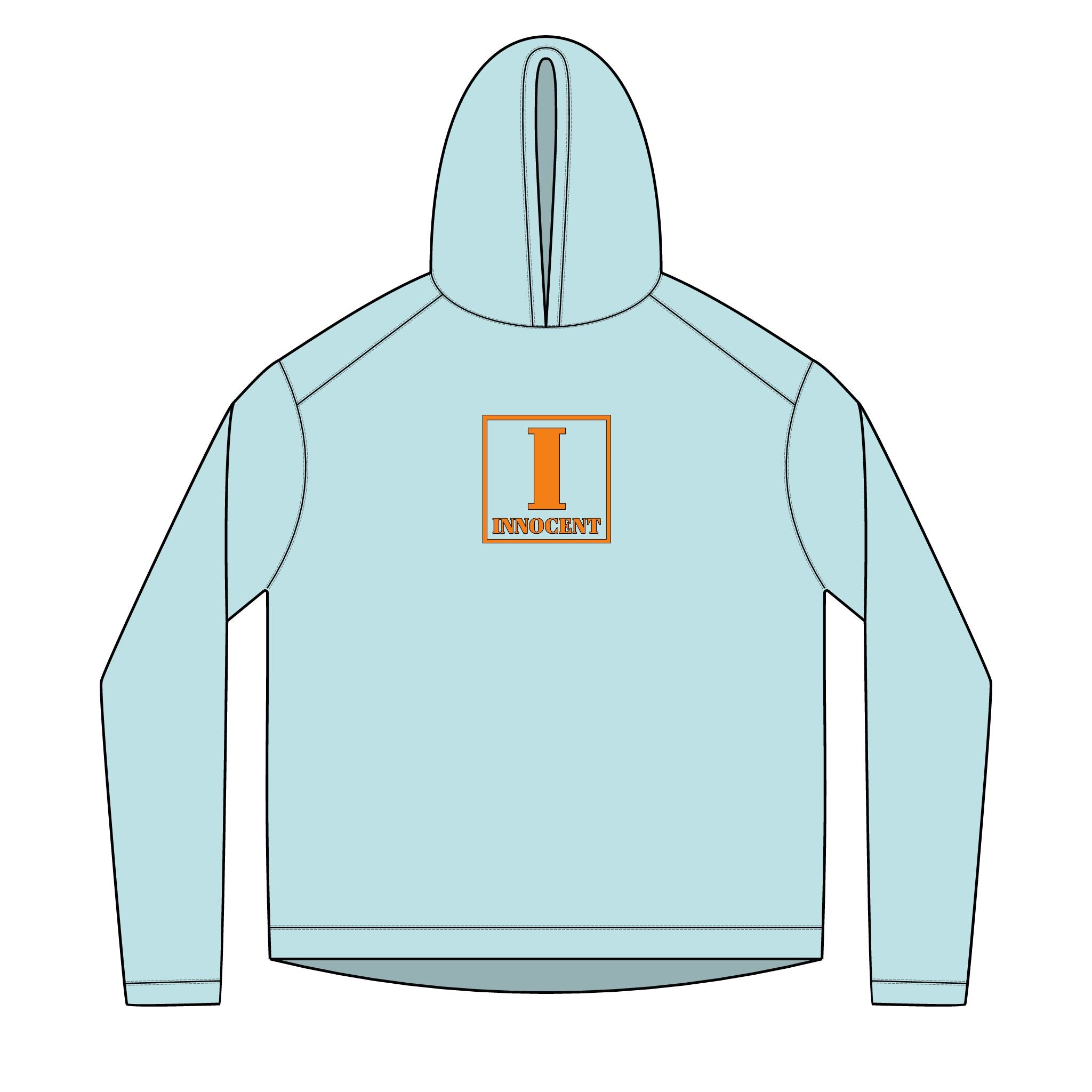 Solar Hoodie — Minimal Orange 'I' Logo Chest Pullover