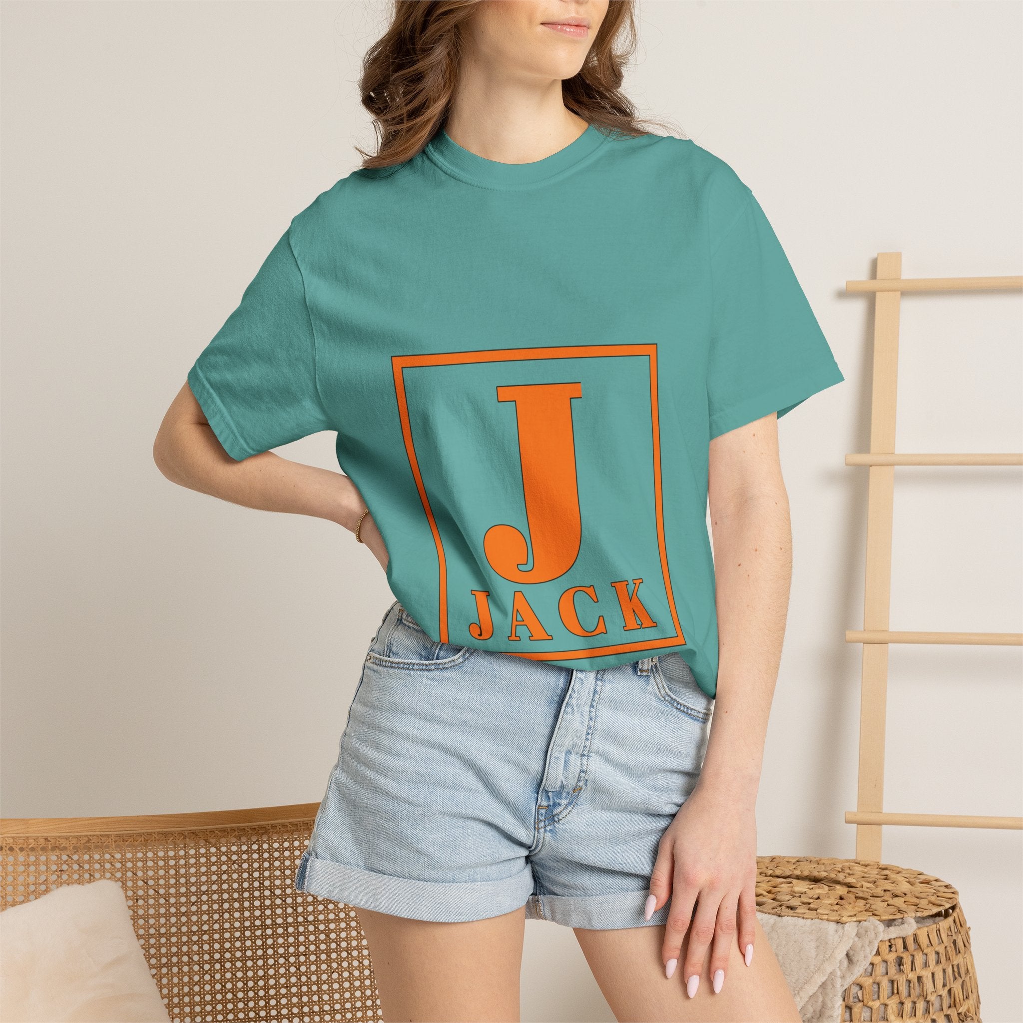 Jack Monogram T‑Shirt — Orange Initial Block Tee