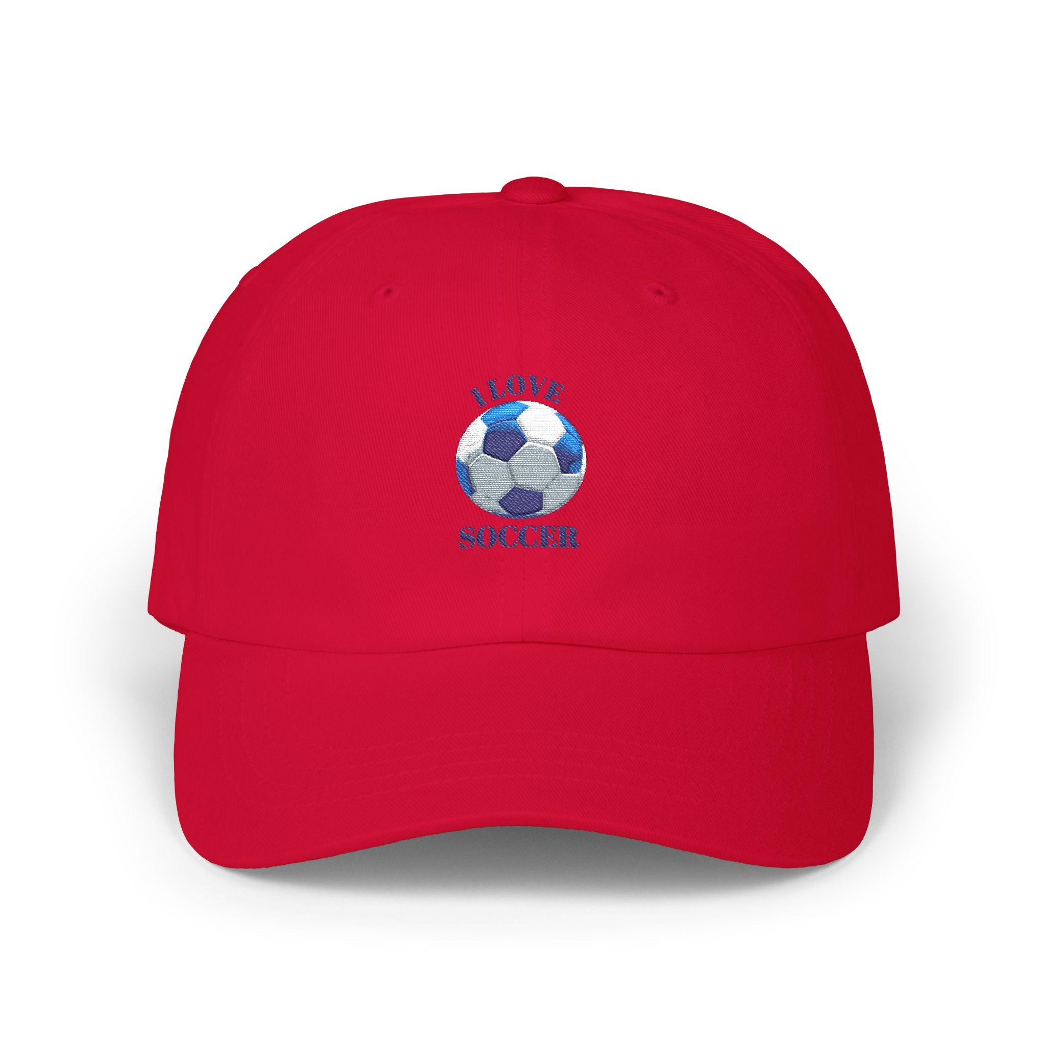 Soccer Dad Cap - I Love Soccer Embroidered Baseball Hat
