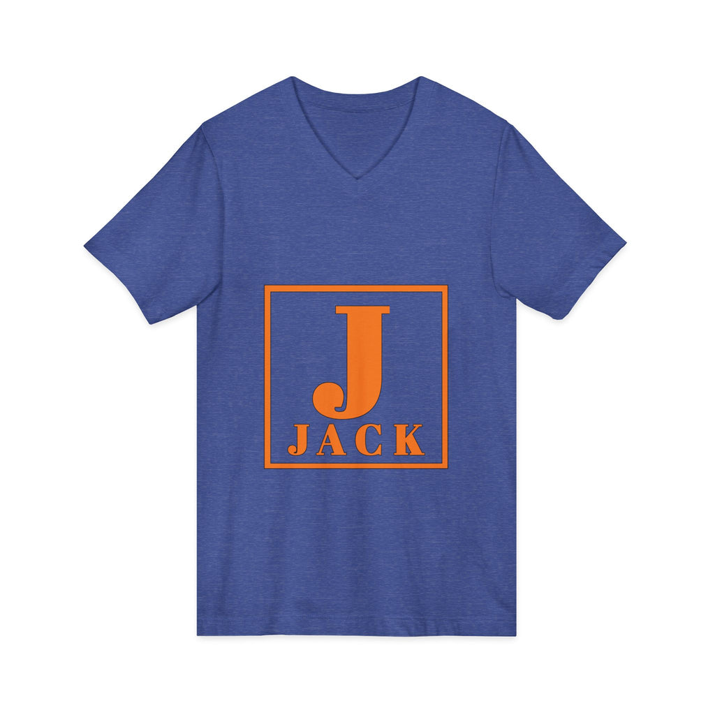 Jack Monogram V-Neck T-Shirt — Orange Block Initial Tee