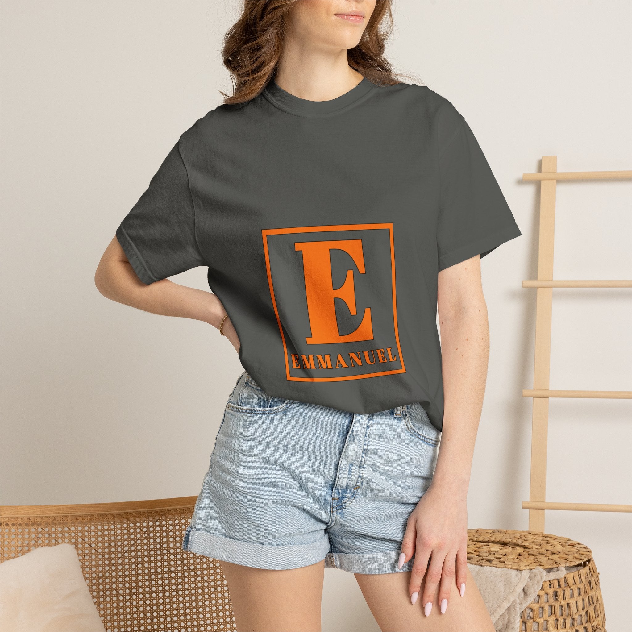 Emmanuel Monogram T-Shirt — Block Letter E Christian Name Tee