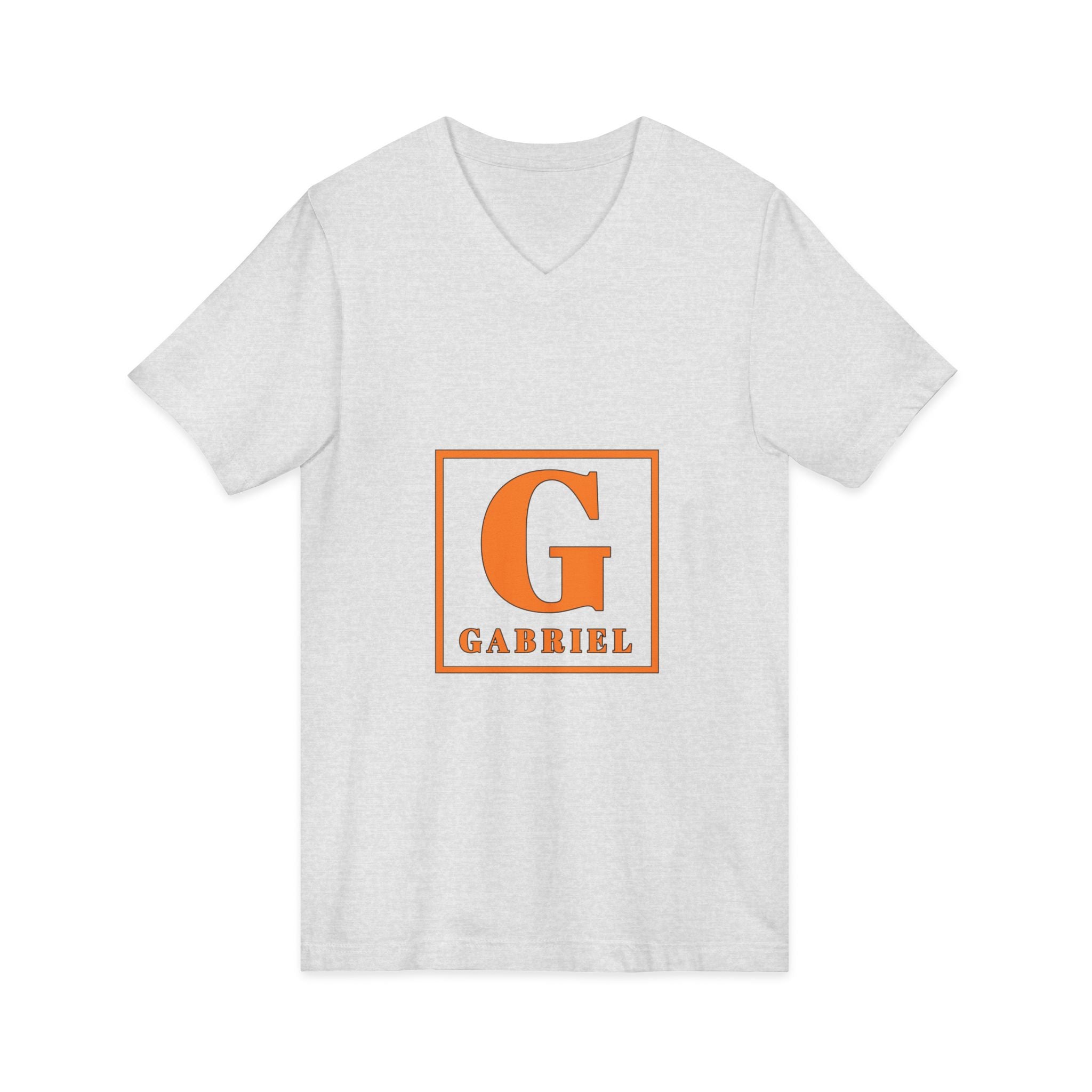 Gabriel Monogram V-Neck Tee — Personalized Initial 'G' Chest Print