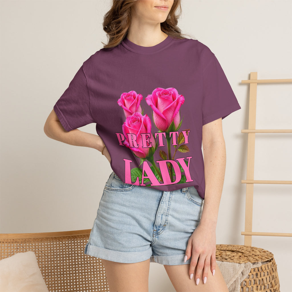 Pretty Lady T-Shirt — Pink Rose Graphic Tee