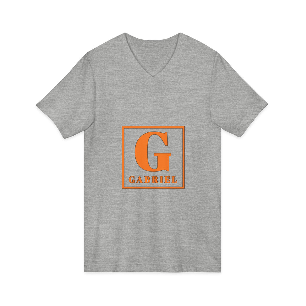 Gabriel Monogram V-Neck Tee — Personalized Initial 'G' Chest Print