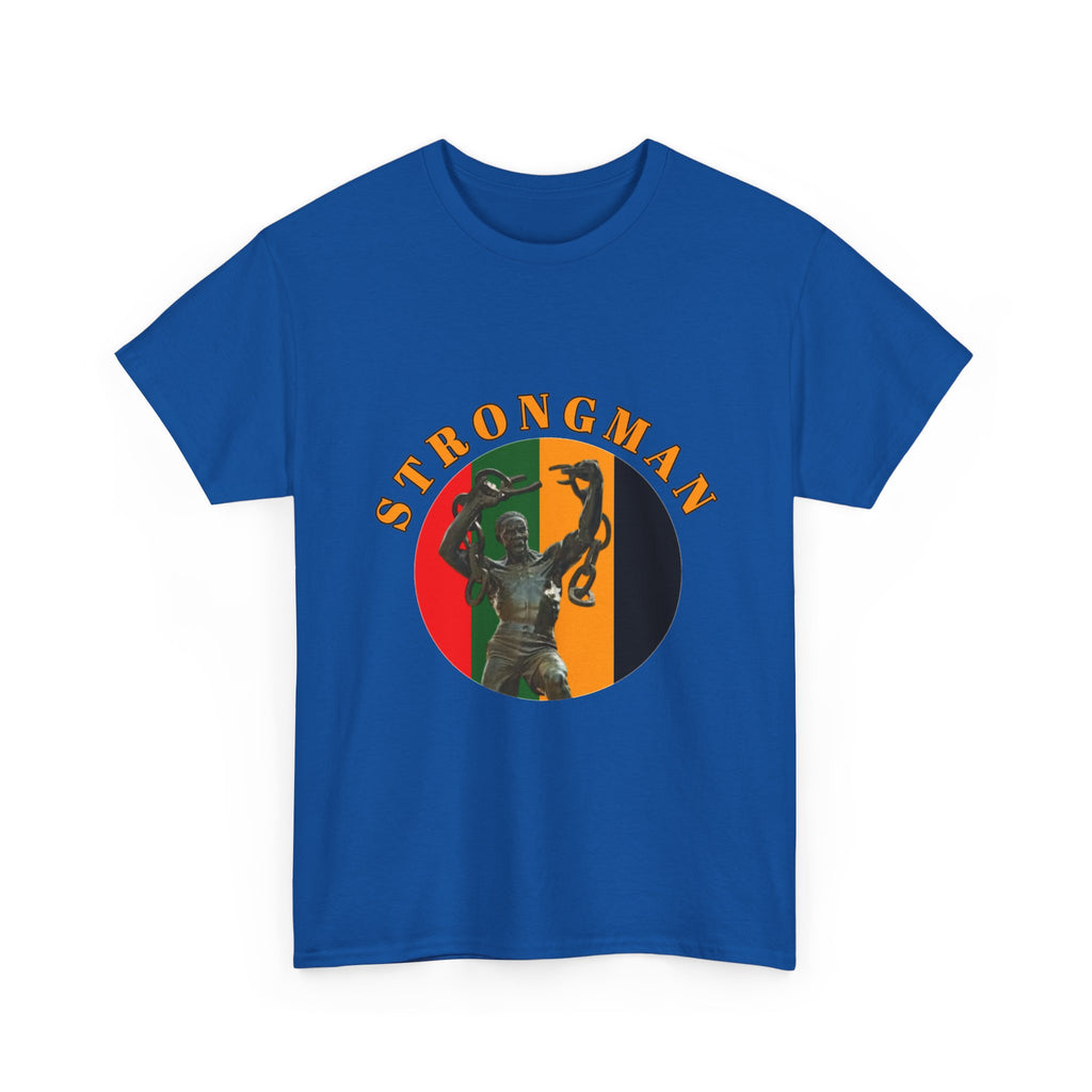 Strongman Vintage Statue Tee — Retro Weightlifting Graphic T-Shirt