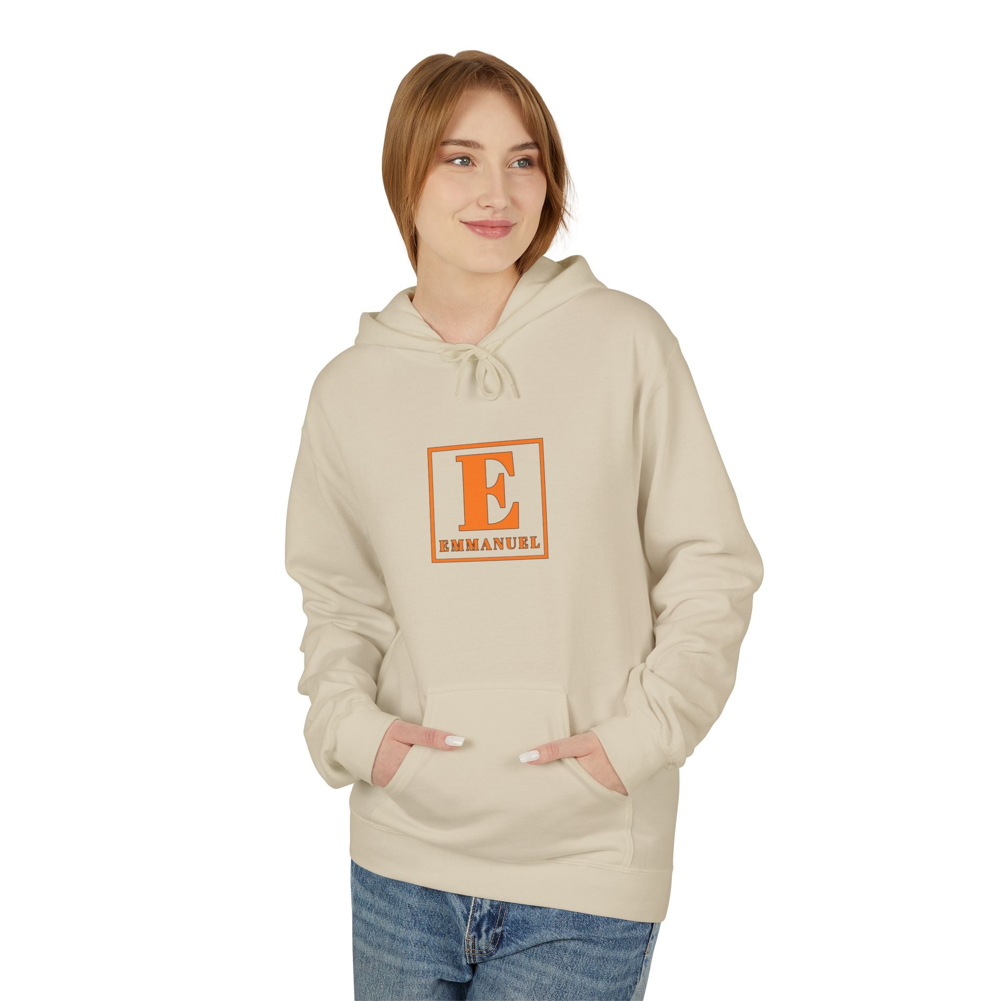 Hoodie — Minimal Orange Monogram “E” Emmanuelle Logo