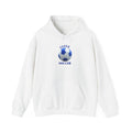 I Love Soccer Hoodie - Blue Soccer Ball Graphic Pullover