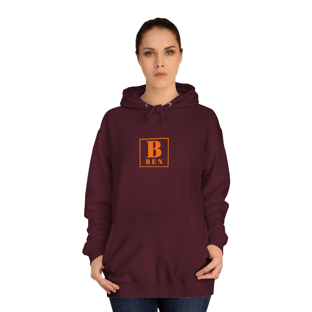 Initial Monogram Hoodie — Custom 'B BEN' College-Style Pullover