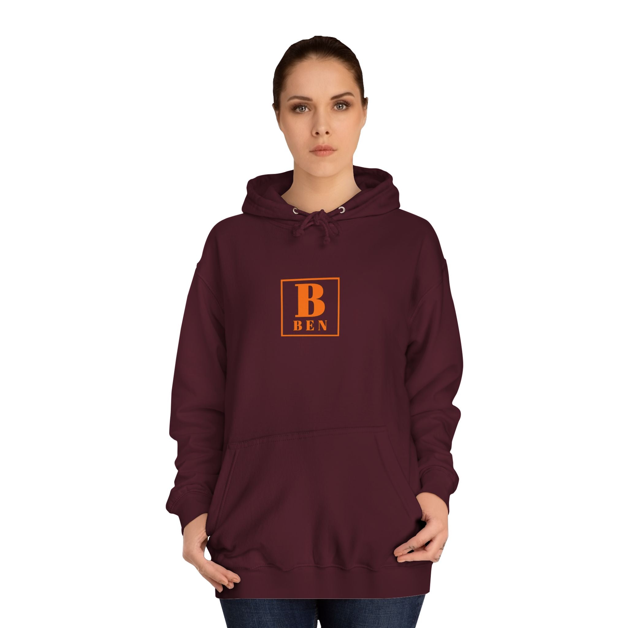 Initial Monogram Hoodie — Custom 'B BEN' College-Style Pullover
