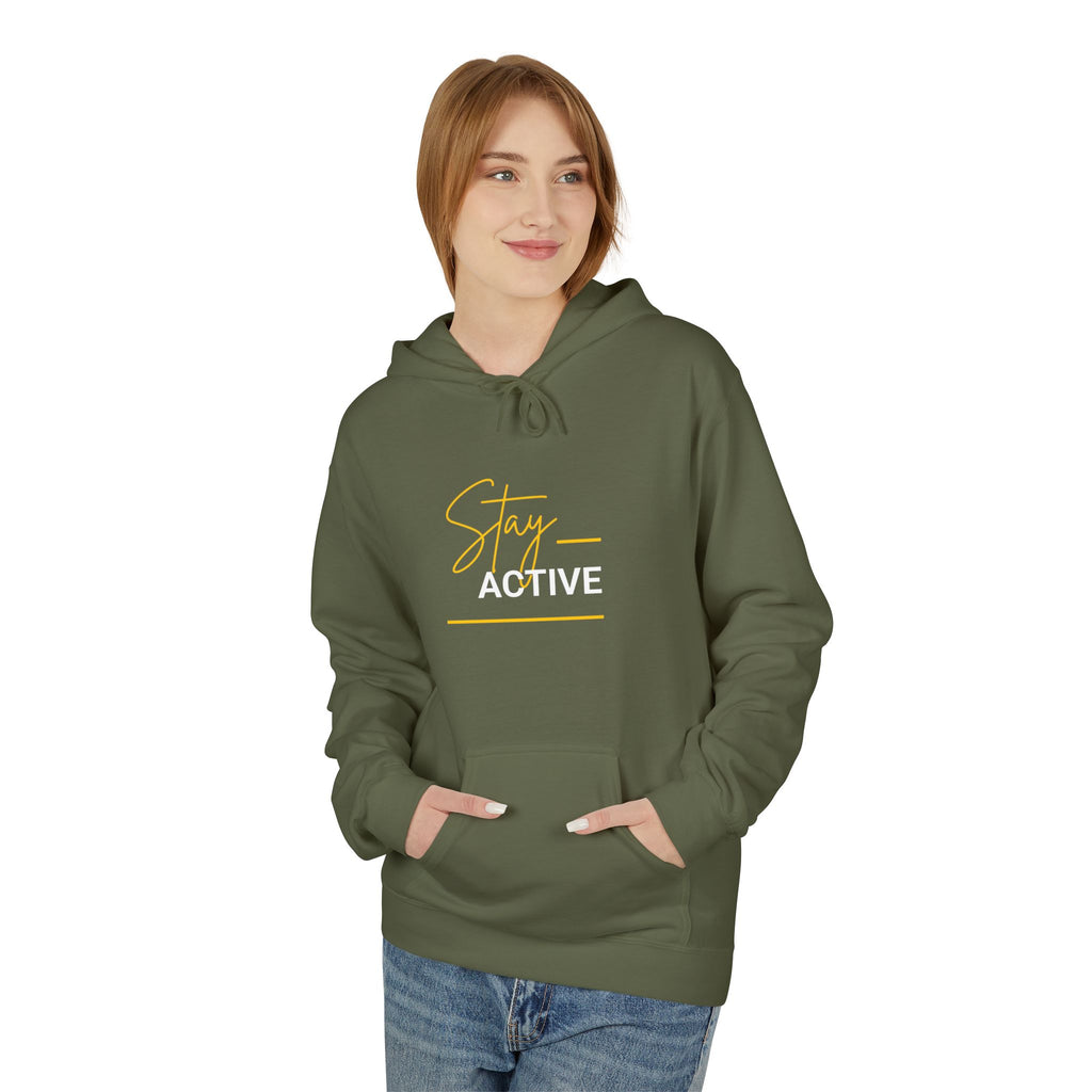 Stay Golden Hoodie — Minimal Script Graphic Casual Pullover