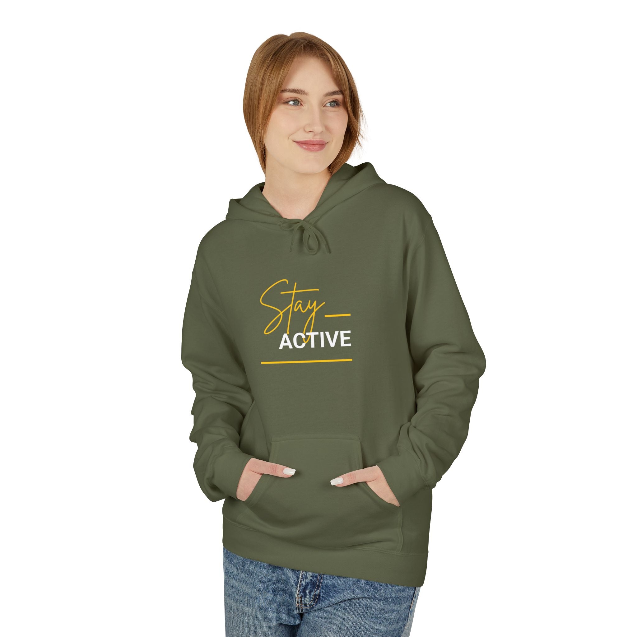 Stay Golden Hoodie — Minimal Script Graphic Casual Pullover