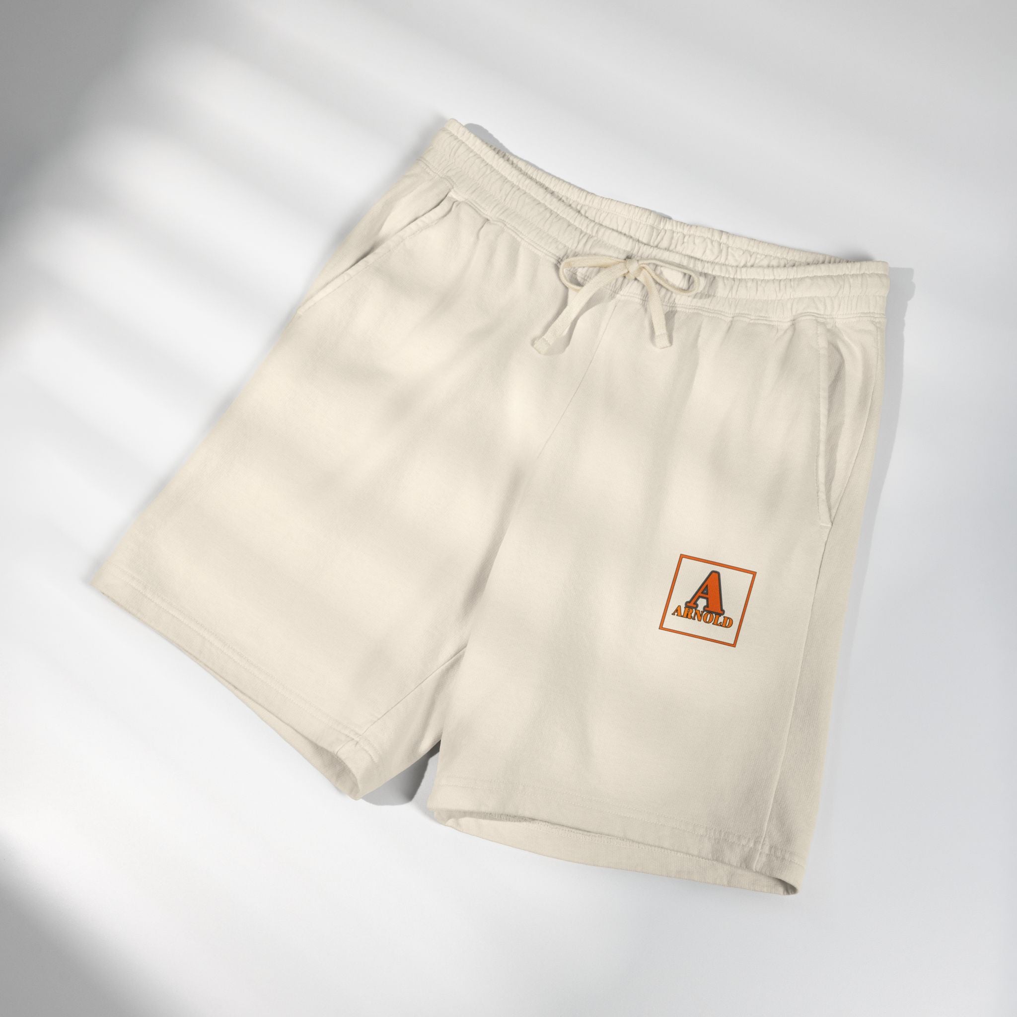 Lightweight Garment-Dyed Fleece Sweat Shorts — Minimal Camp Logo