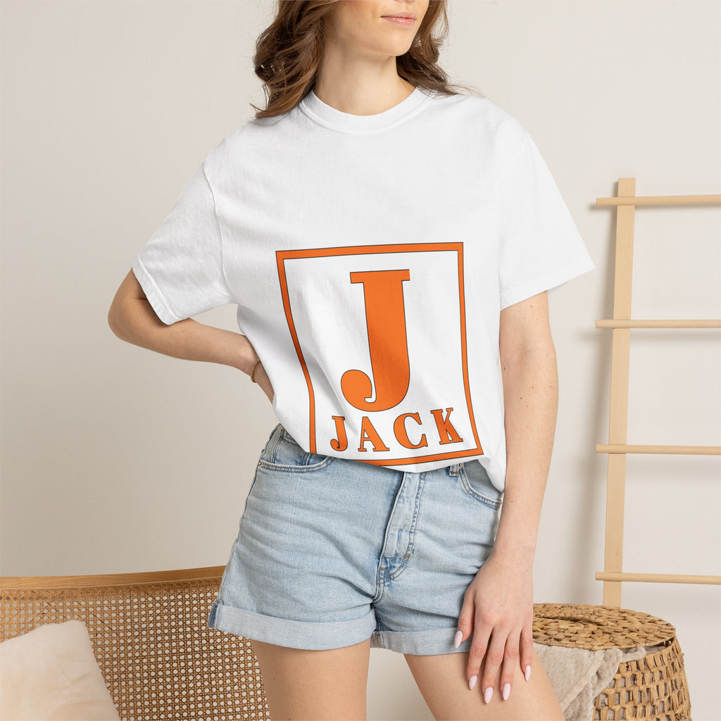 Jack Monogram T‑Shirt — Orange Initial Block Tee