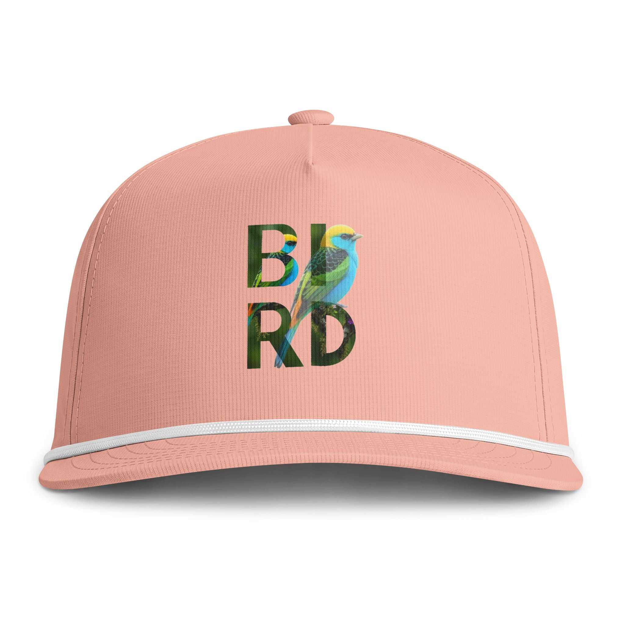 Sunwashed Rope Cap — 'BIRD' Tropical Embroidered Hat