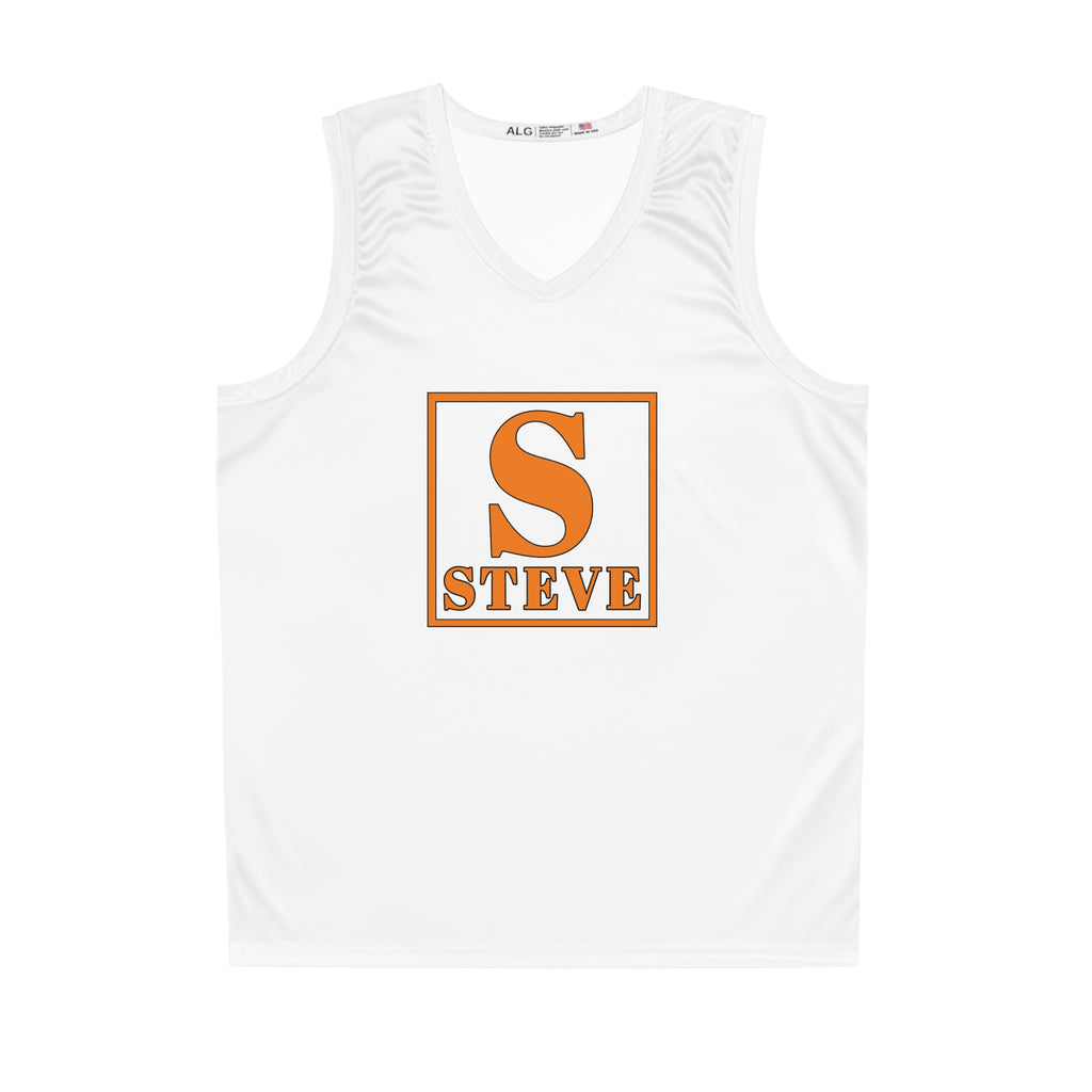 Personalized 'Steve' Basketball Jersey - Orange Letter S Athletic Tank