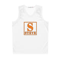 Personalized 'Steve' Basketball Jersey - Orange Letter S Athletic Tank