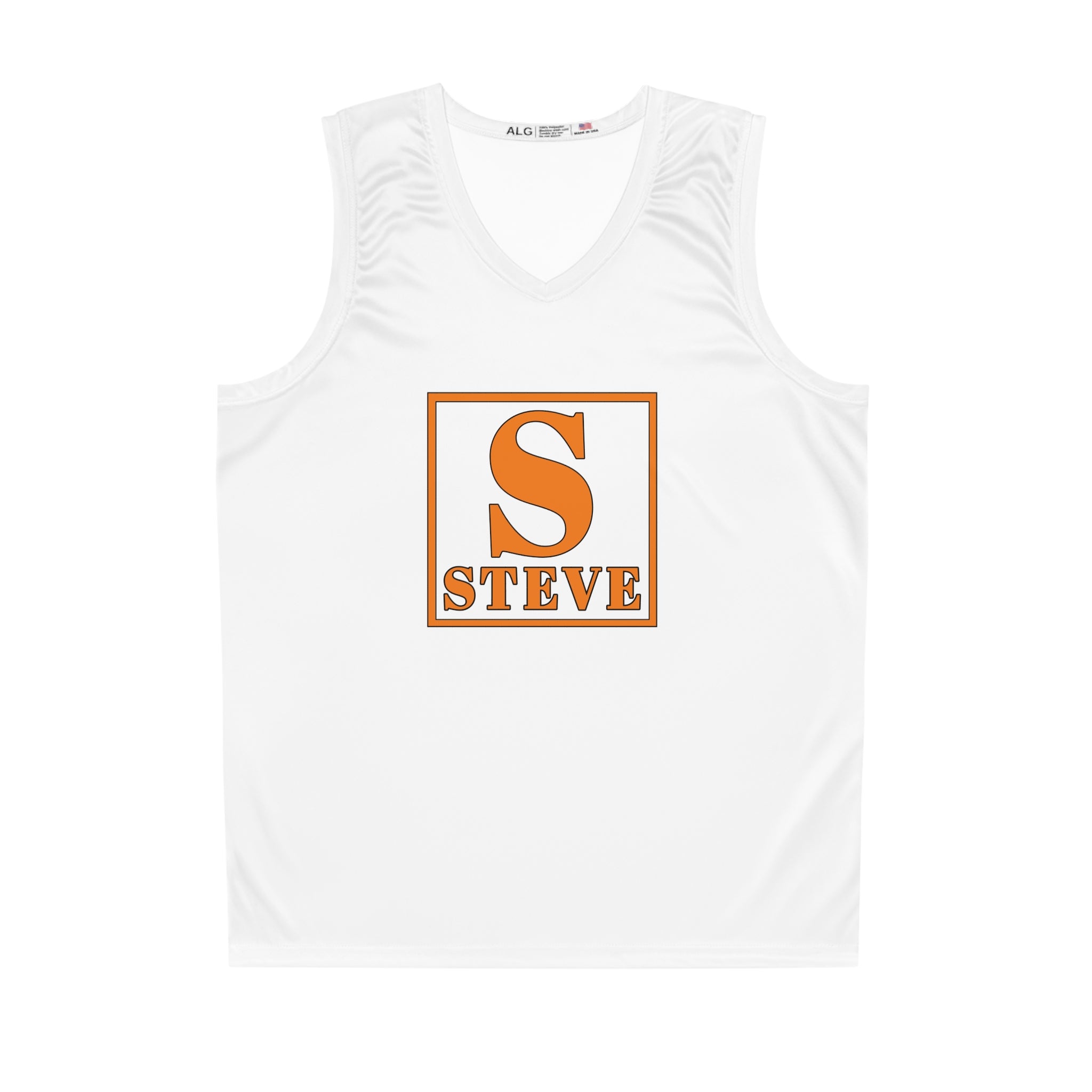 Personalized 'Steve' Basketball Jersey - Orange Letter S Athletic Tank