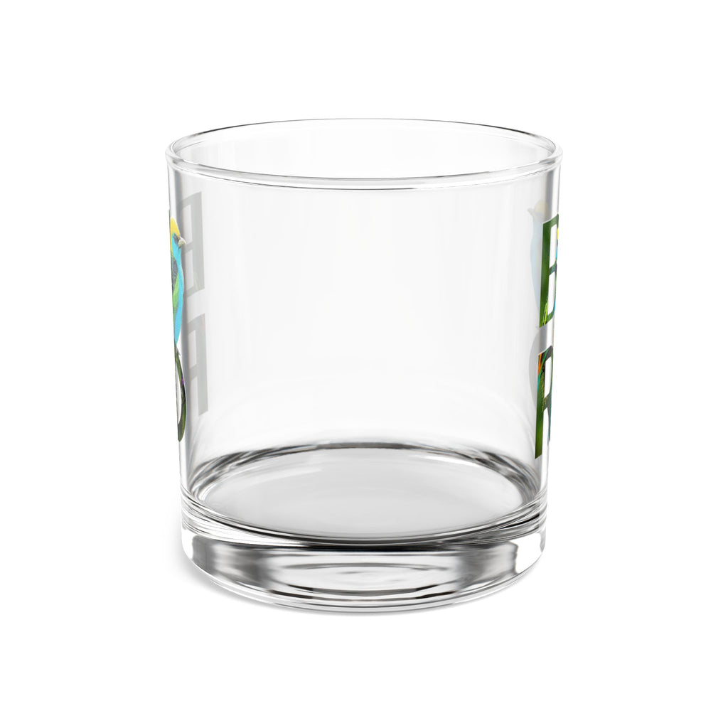 Bird Rocks Glass – 10oz Whiskey Tumbler with Colorful Tropical Bird Design