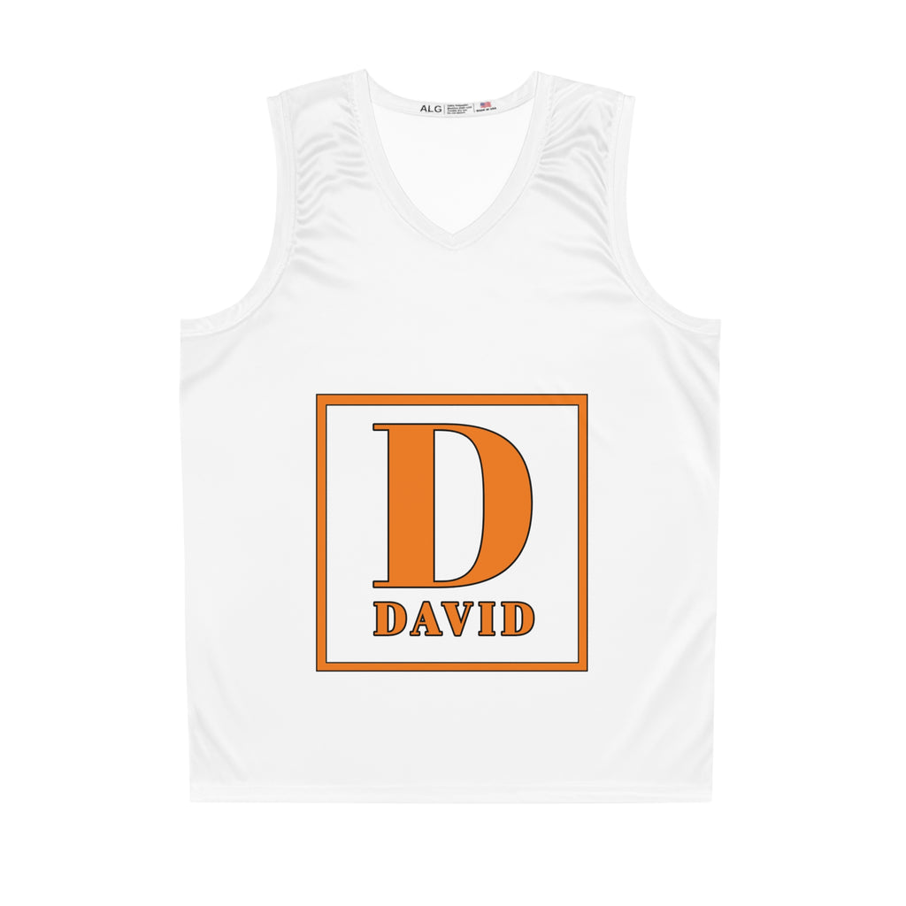 Personalized Basketball Jersey — Orange Monogram “D DAVID” Sports Tank